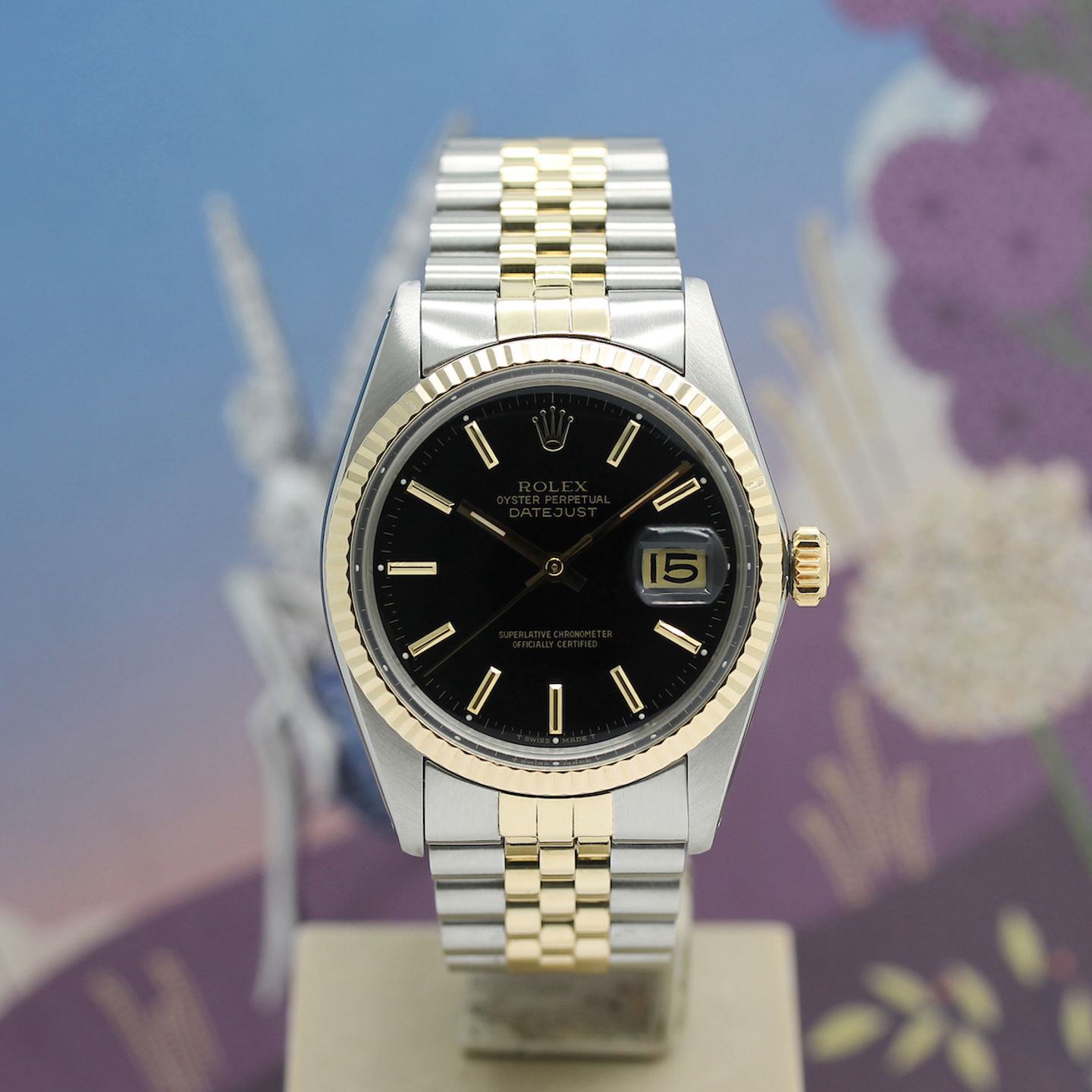 Rolex Datejust 36 16013 (1980) - Black dial 36 mm Gold/Steel case (3/8)