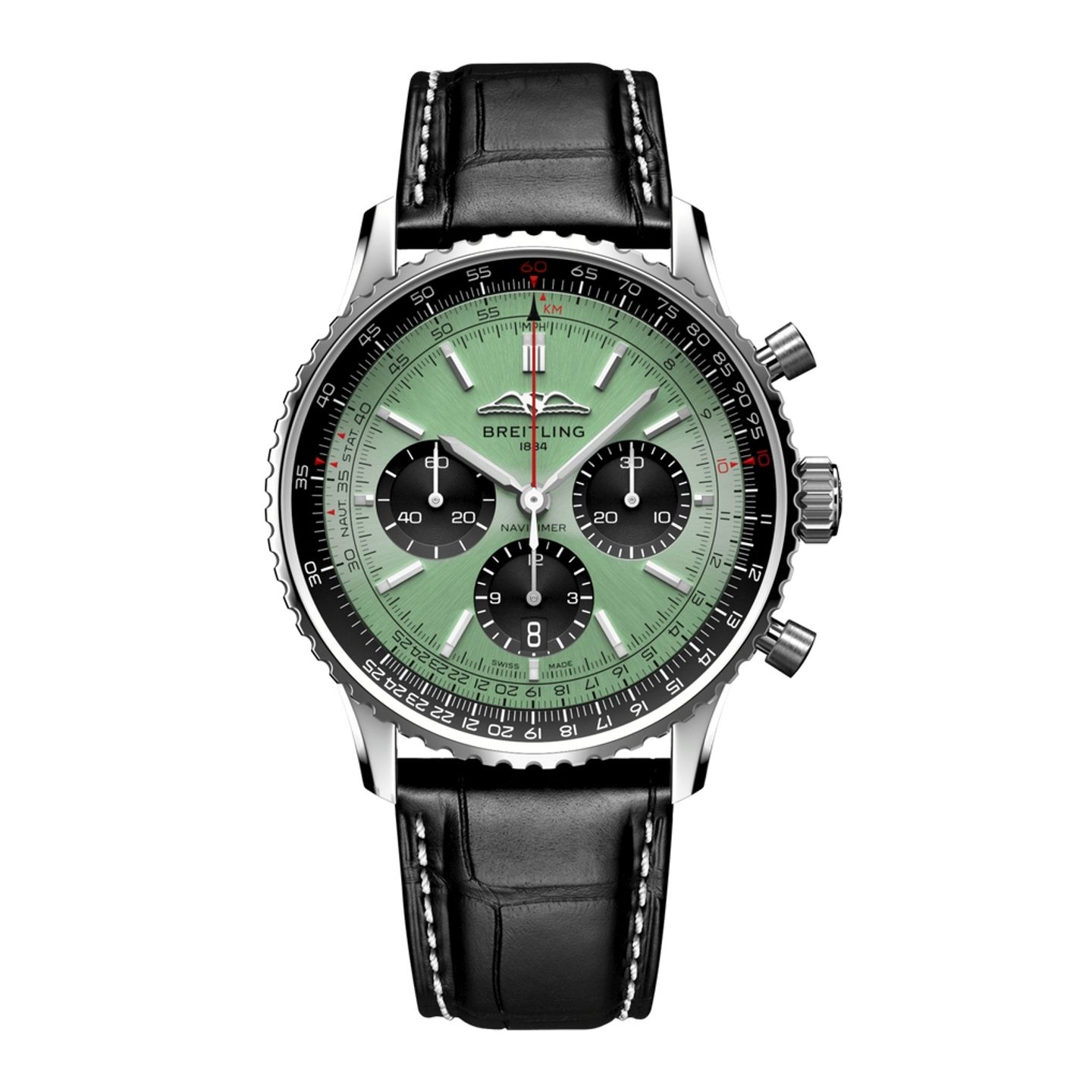 Breitling Navitimer 1 B01 Chronograph AB0138241L1P1 (2023) - Groen wijzerplaat 43mm Staal (1/1)