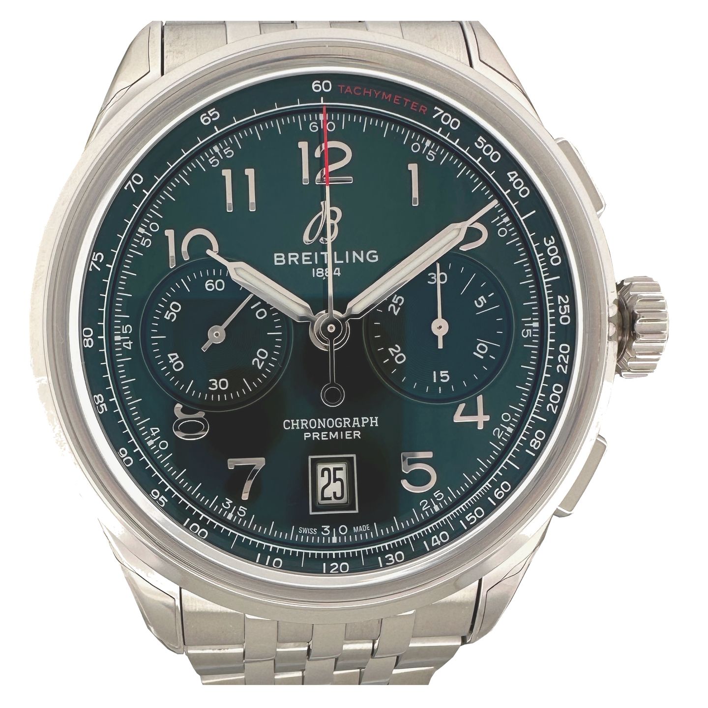 Breitling Premier AB0145371L1A1 (2023) - Groen wijzerplaat 42mm Staal (1/7)