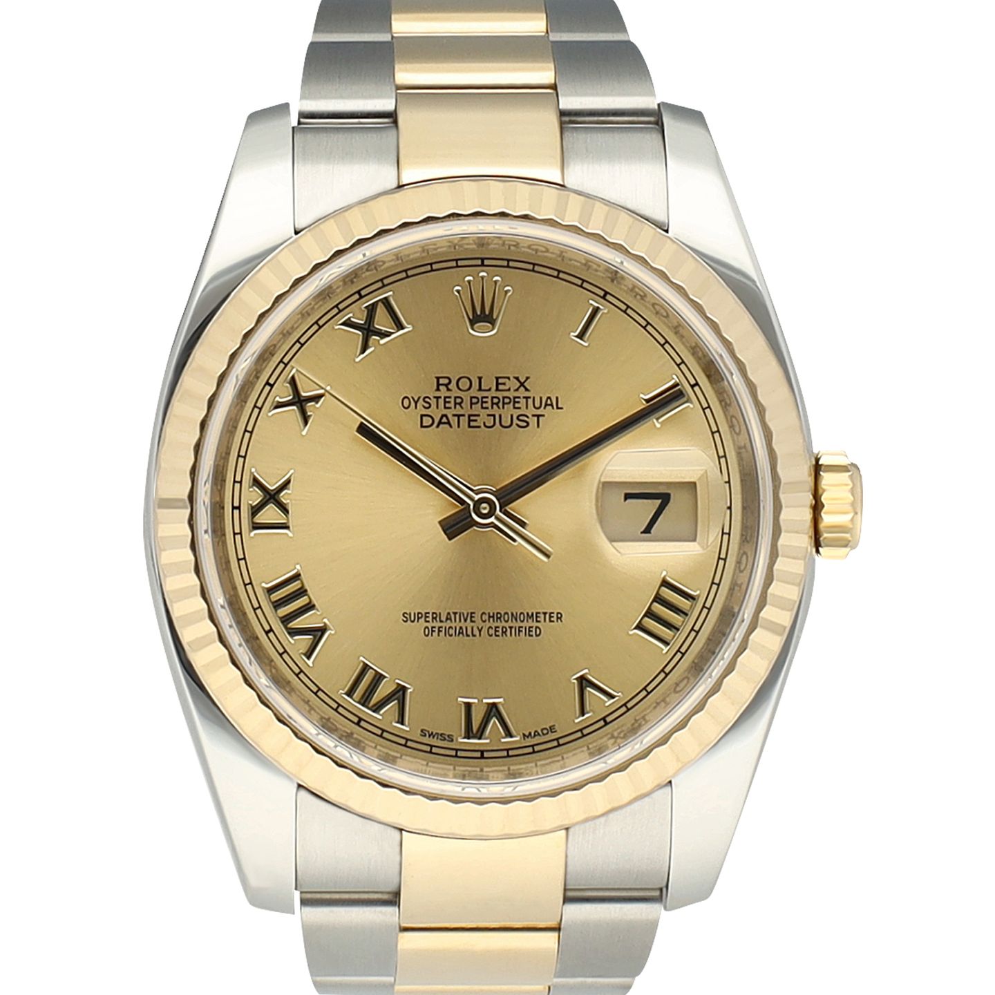 Rolex Datejust 36 116233 (2015) - Champagne dial 36 mm Gold/Steel case (2/8)