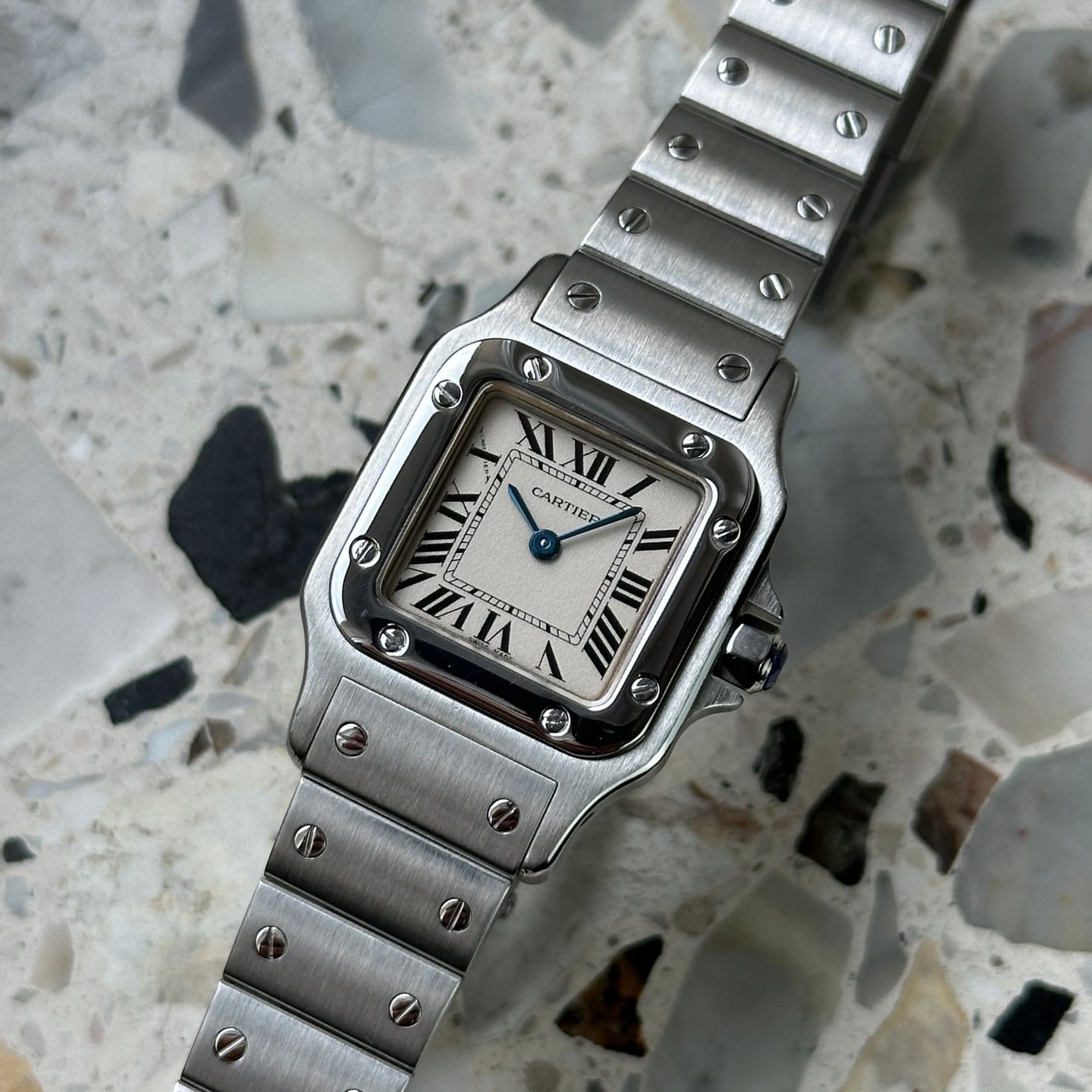 Cartier Santos Galbée 1565 (2017) - Wit wijzerplaat 24mm Staal (1/8)