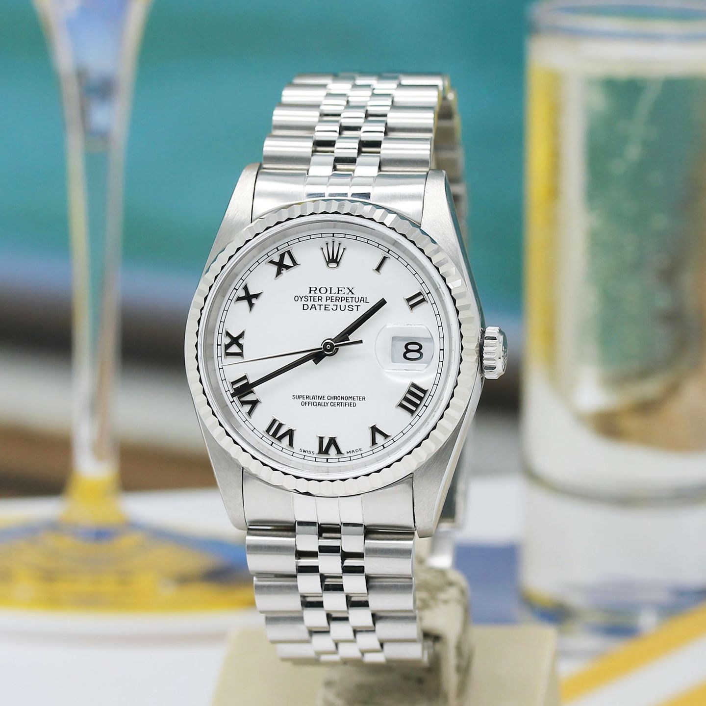 Rolex Datejust 36 16234 (1998) - White dial 36 mm Steel case (8/8)
