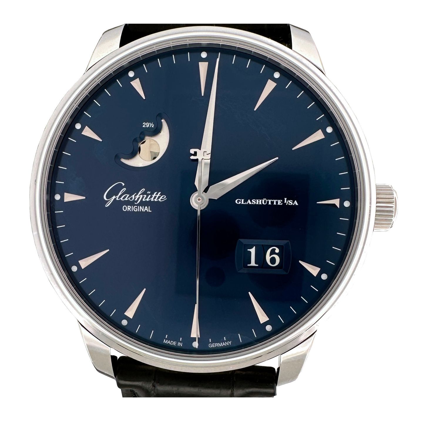 Glashütte Original Senator Excellence 1-36-04-04-02-30 (2024) - Blauw wijzerplaat 42mm Staal (1/8)