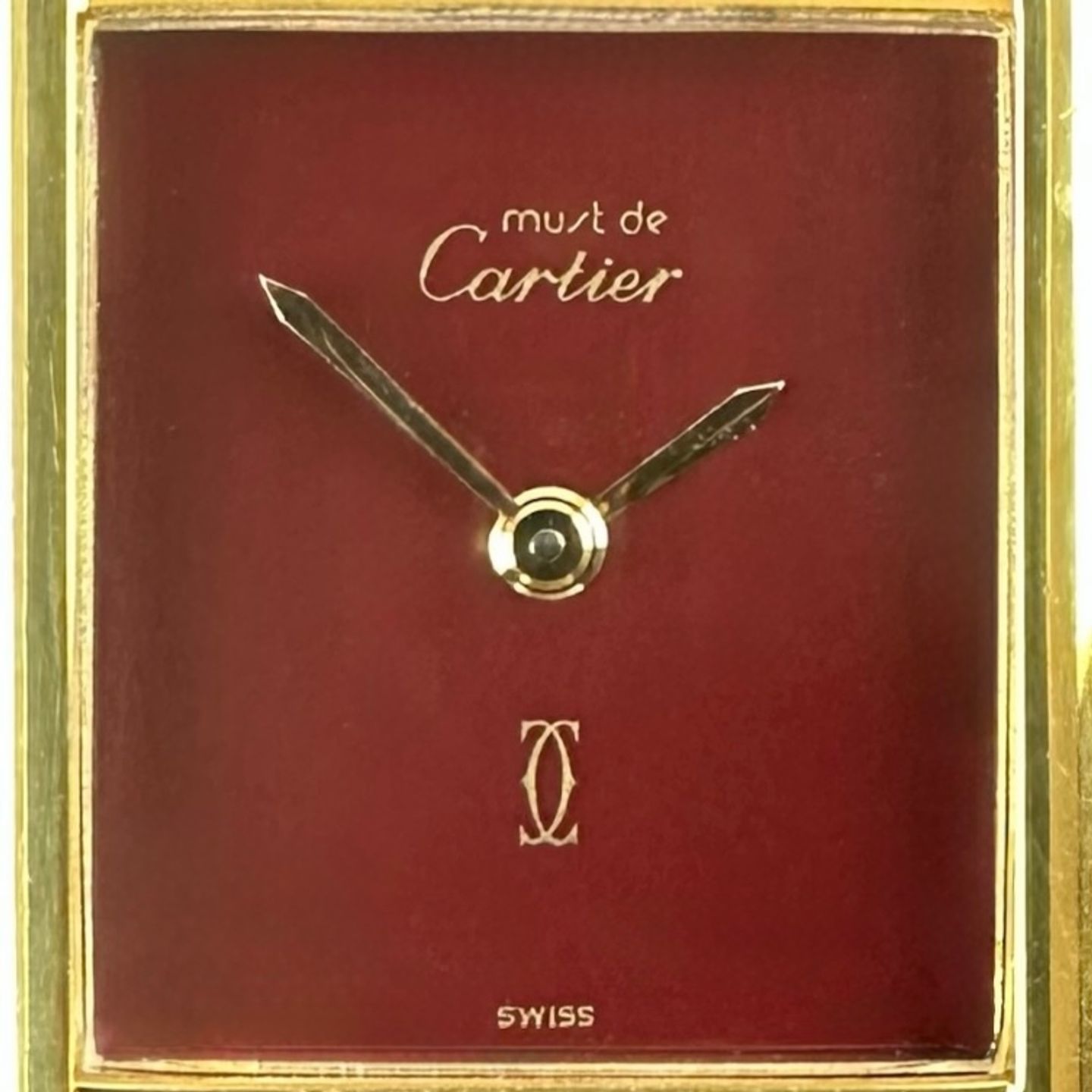 Cartier Tank 366001 (1990) - Rood wijzerplaat 20mm Goud/Staal (8/8)
