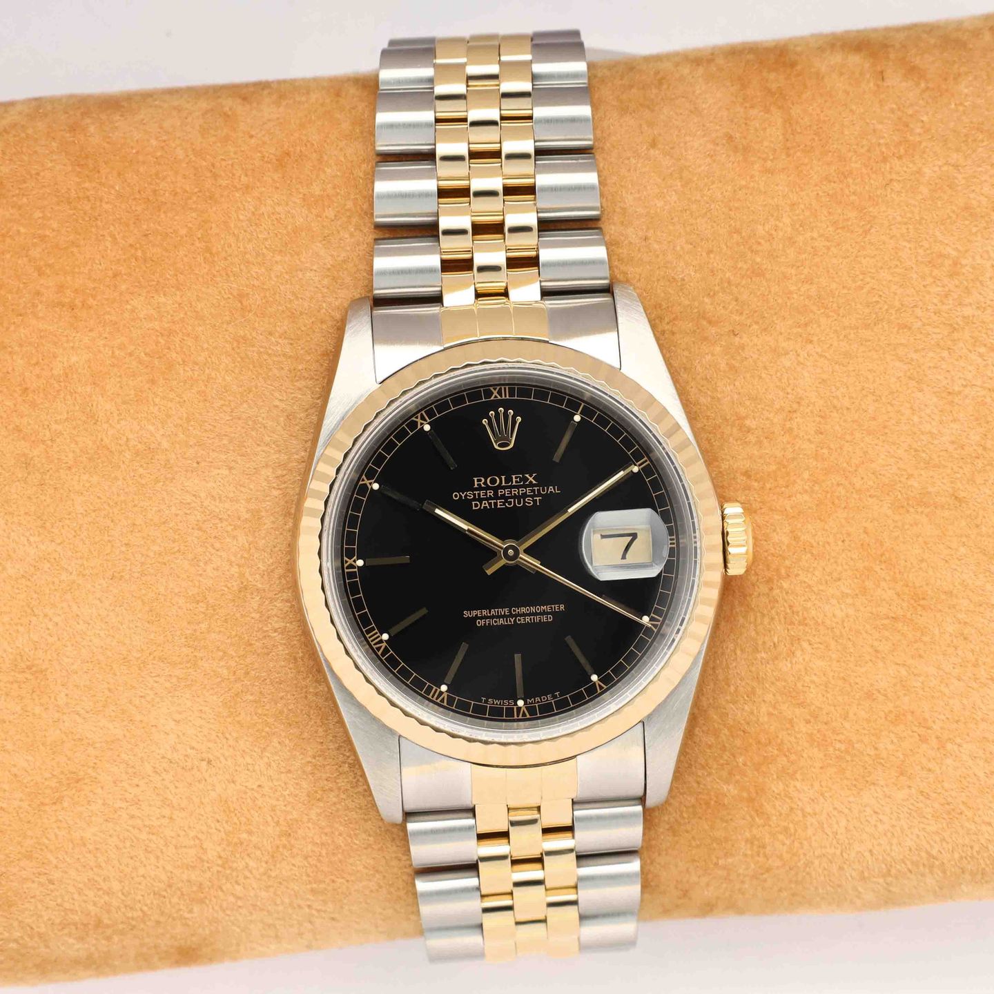 Rolex Datejust 36 16233 (1988) - Black dial 36 mm Gold/Steel case (1/8)