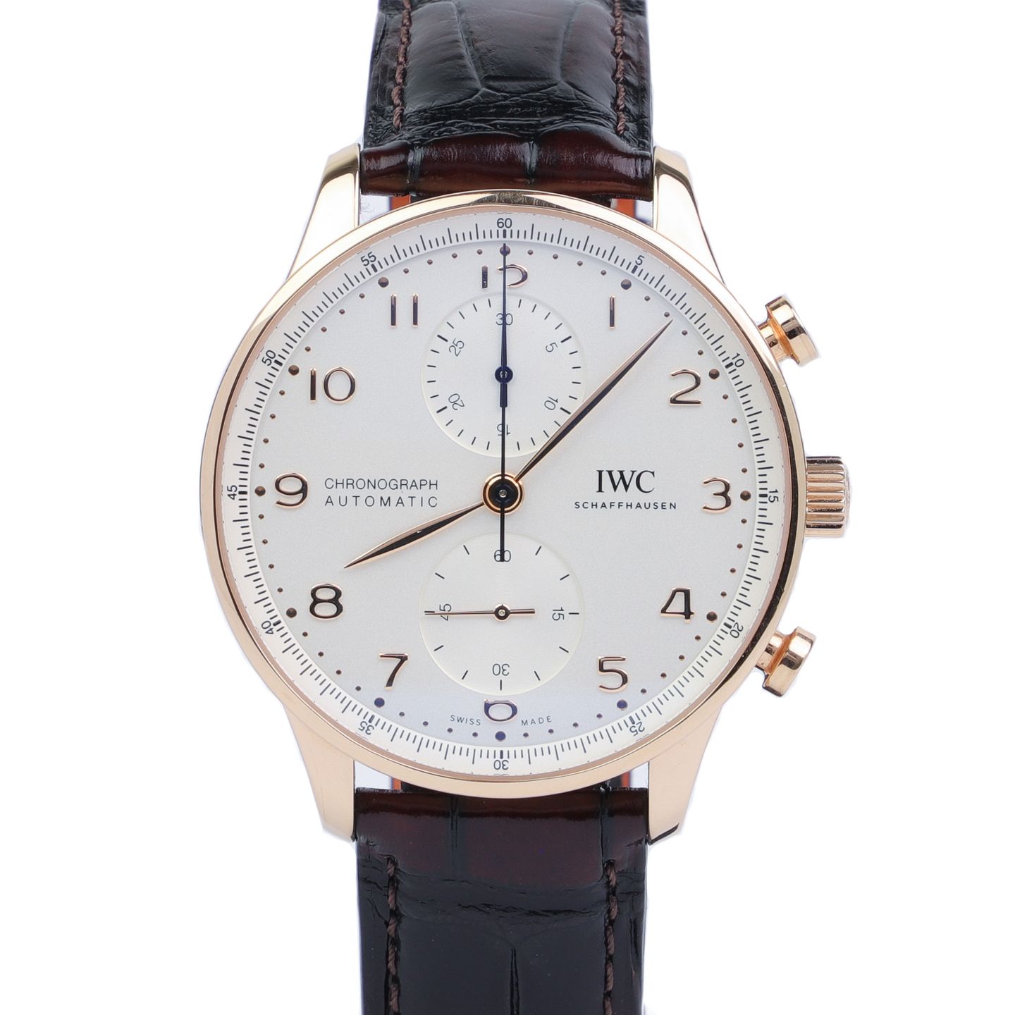 IWC Portuguese Chronograph IW371611 (2022) - Silver dial 41 mm Red Gold case (1/1)