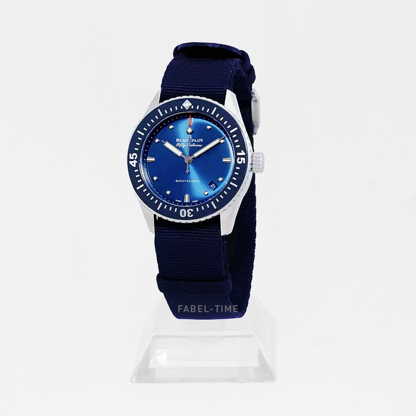 Blancpain Fifty Fathoms Bathyscaphe 5100-1140-NAOA (2024) - Blauw wijzerplaat 38mm Staal (1/1)