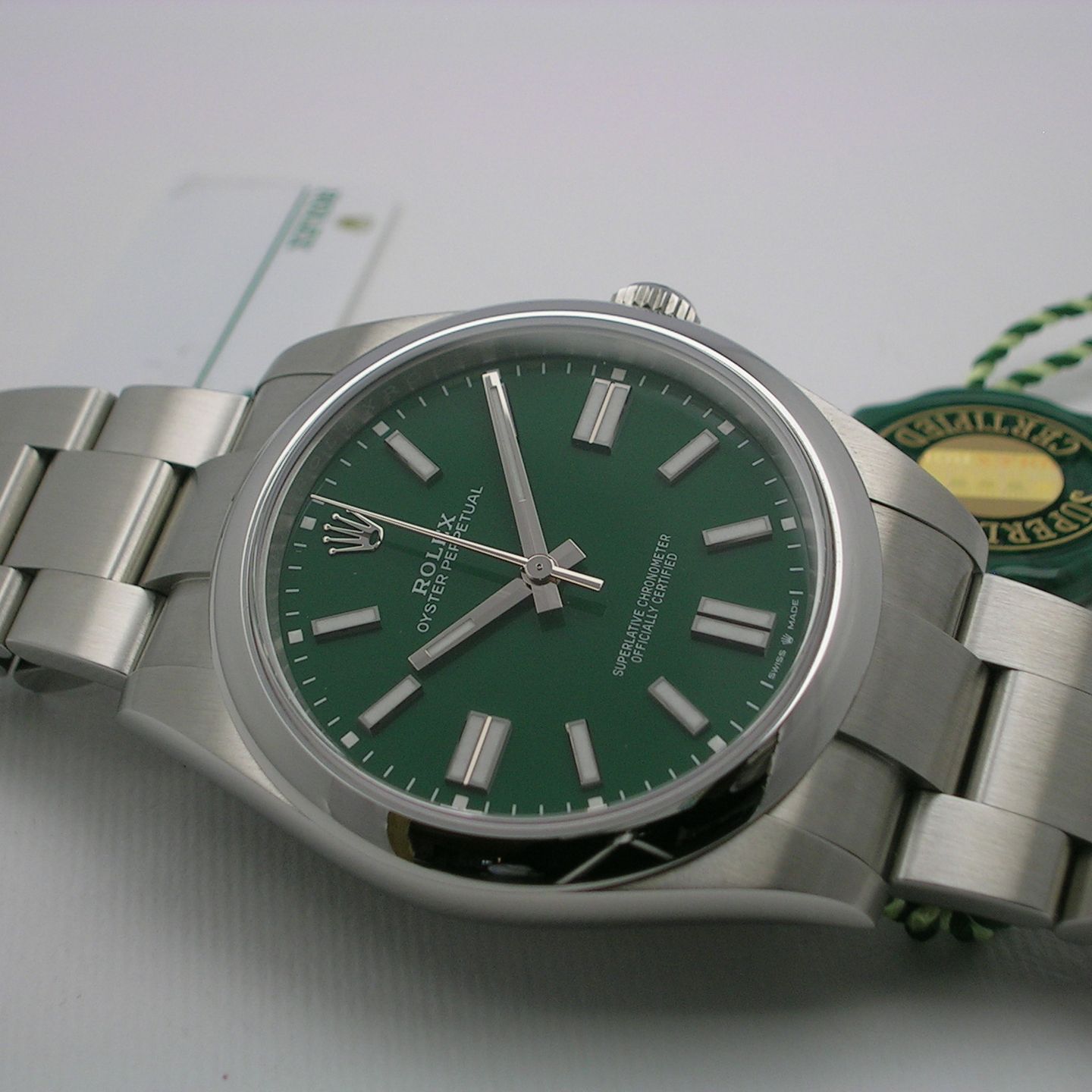 Rolex Oyster Perpetual 41 124300 (2025) - Groen wijzerplaat 41mm Staal (1/4)