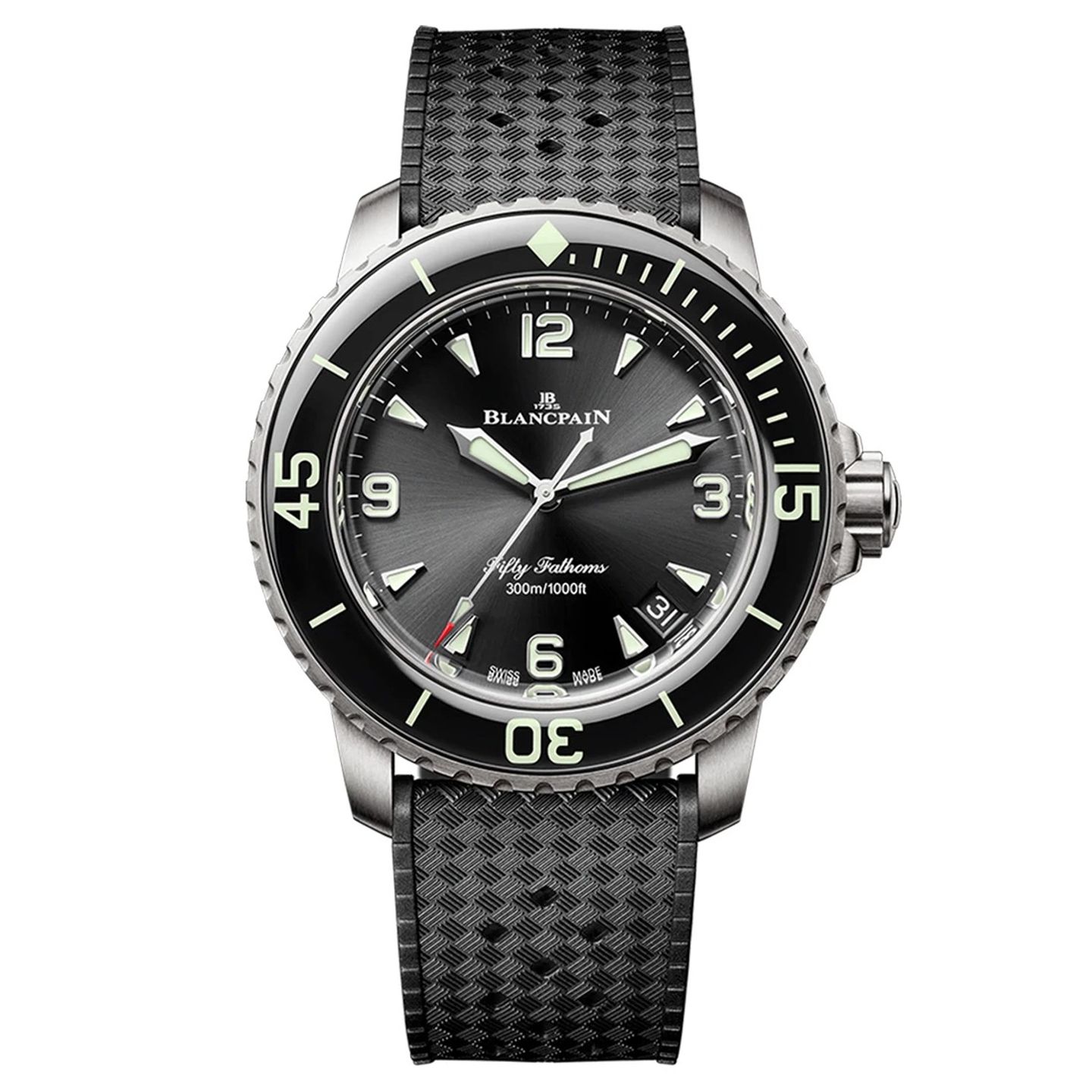 Blancpain Fifty Fathoms 5010-12B30-B64B (2025) - Zwart wijzerplaat 42mm Titanium (1/1)