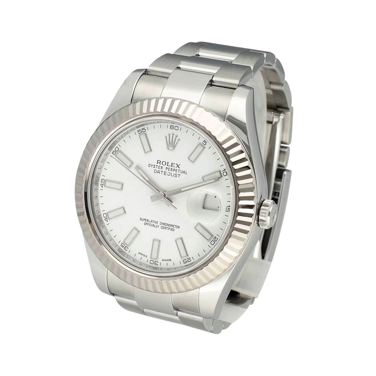Rolex Datejust II 116334 (2014) - White dial 41 mm Steel case (5/8)