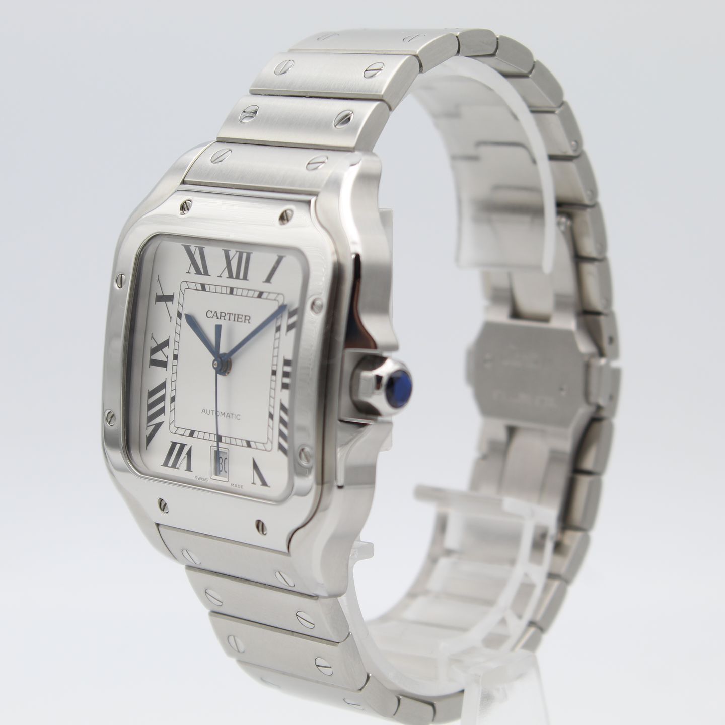 Cartier Santos WSSA0009 (2018) - Wit wijzerplaat 40mm Staal (3/8)