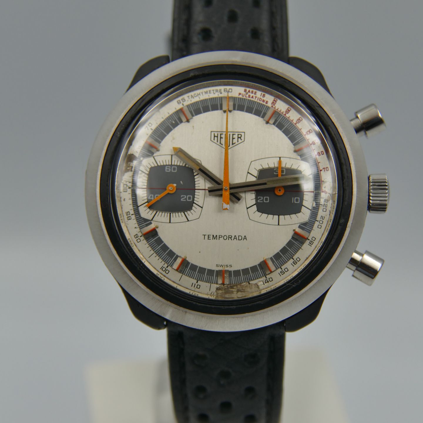 Heuer Vintage 70's vintage watch mens Heuer Temporada ref. 733809 manual wind valjoux 7733 (1970) - Unknown dial 42 mm Plastic case (2/8)