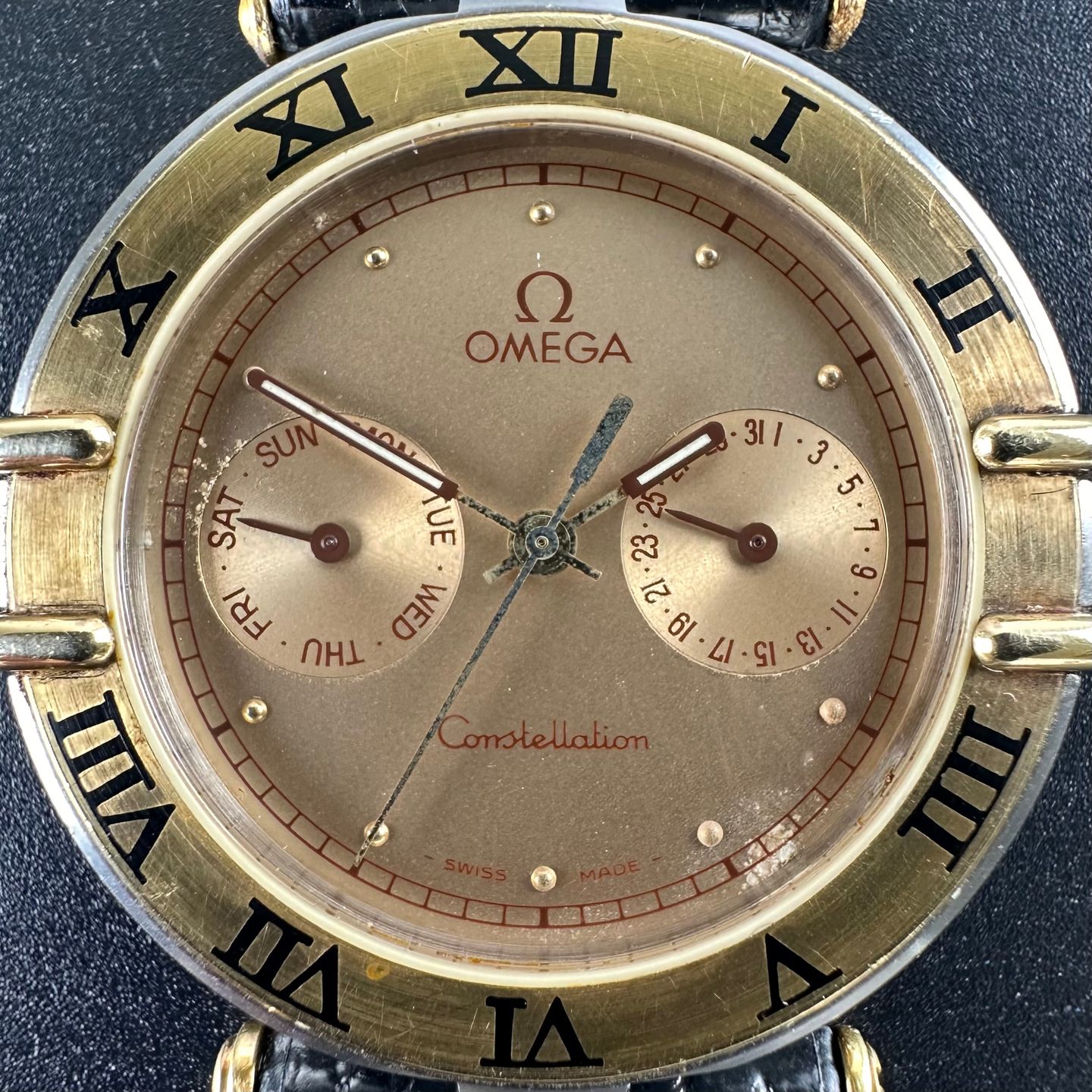 Omega Constellation 196.1070 (1987) - Gold dial 33 mm Gold/Steel case (8/8)