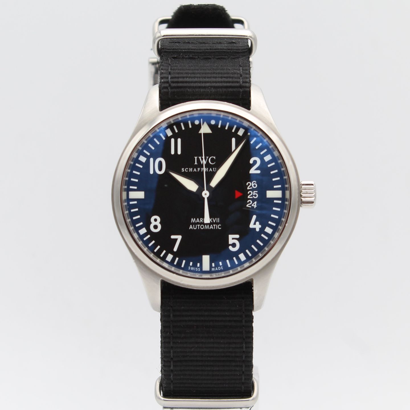 IWC Pilot Mark IW326504 (2013) - Zwart wijzerplaat 41mm Staal (1/8)