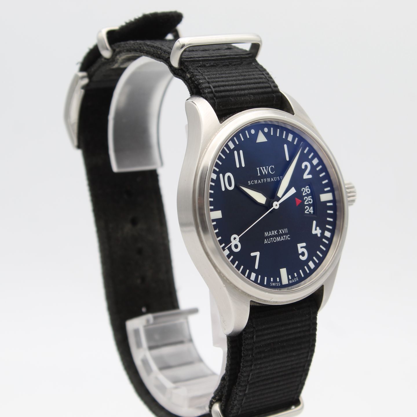 IWC Pilot Mark IW326504 (2013) - Zwart wijzerplaat 41mm Staal (2/8)