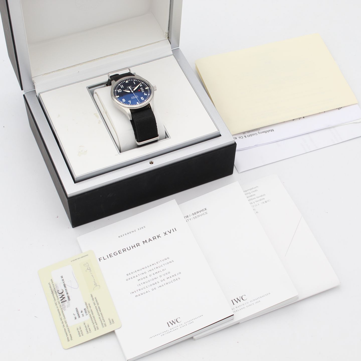 IWC Pilot Mark IW326504 (2013) - Zwart wijzerplaat 41mm Staal (8/8)