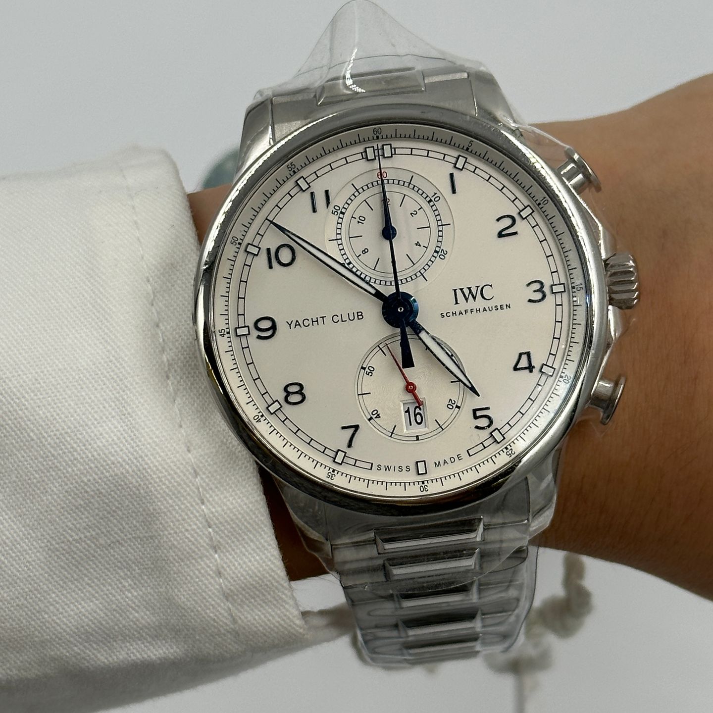 IWC Portuguese Yacht Club Chronograph IW390702 (2023) - White dial 45 mm Steel case (7/7)