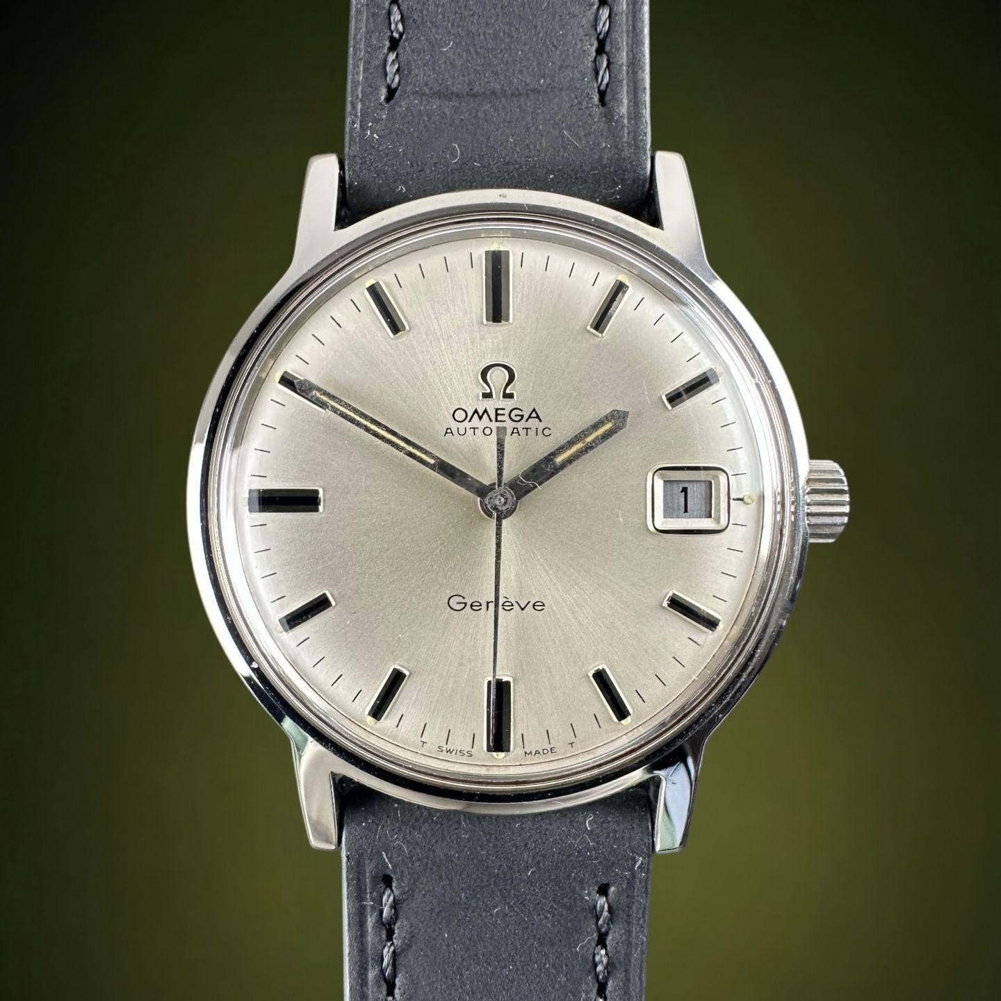 Omega Genève 166.070 (1972) - White dial 35 mm Steel case (1/8)