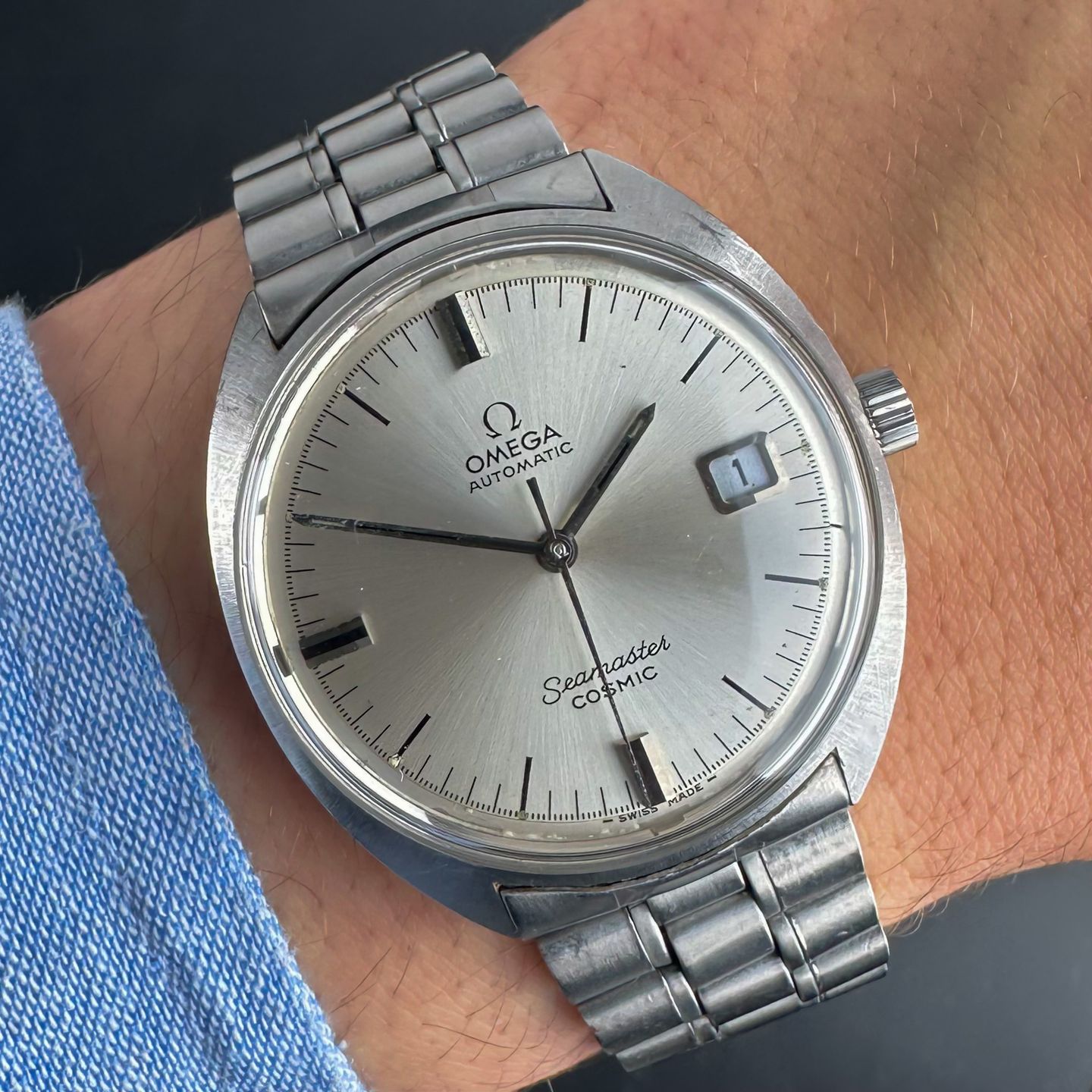 Omega Seamaster Cosmic 166.026 (1970) - White dial 35 mm Steel case (2/8)