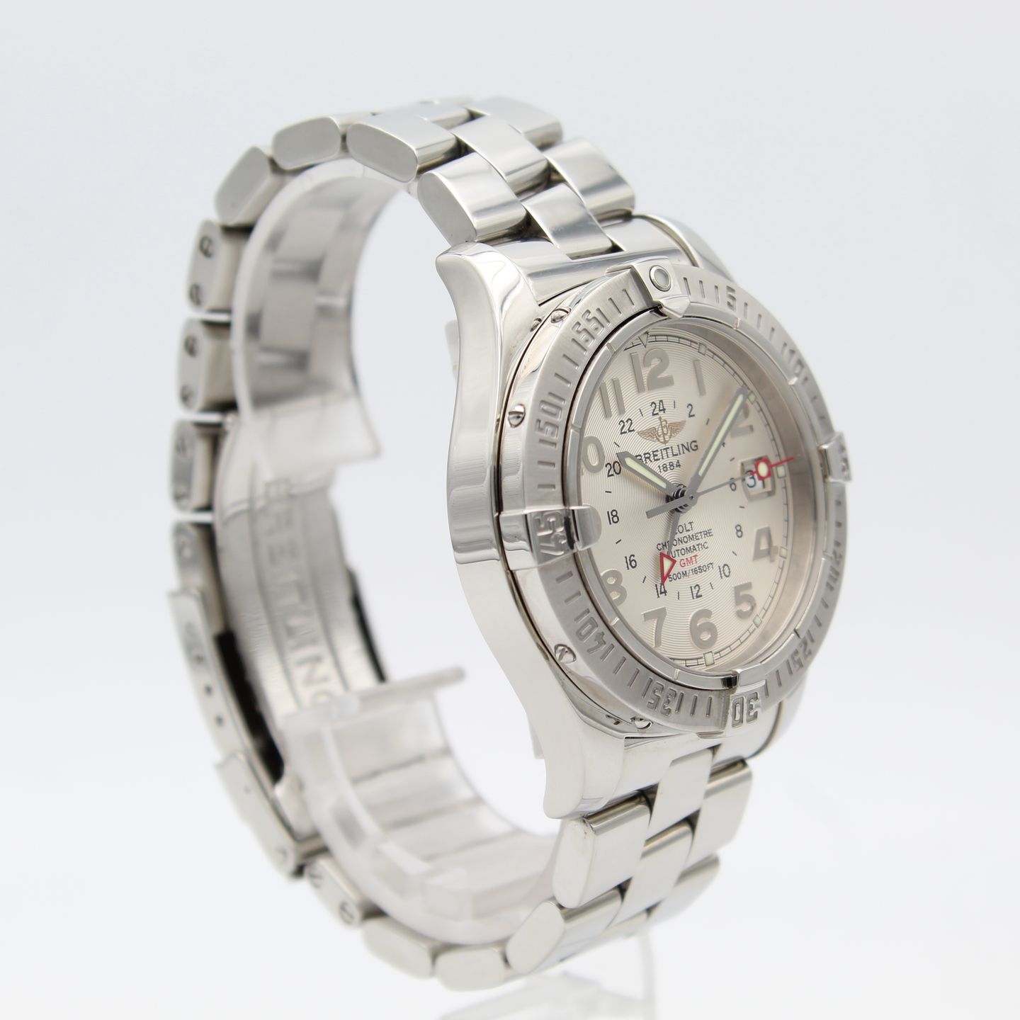 Breitling Colt GMT A32350 (Onbekend (willekeurig serienummer)) - Zilver wijzerplaat 40mm Staal (2/8)