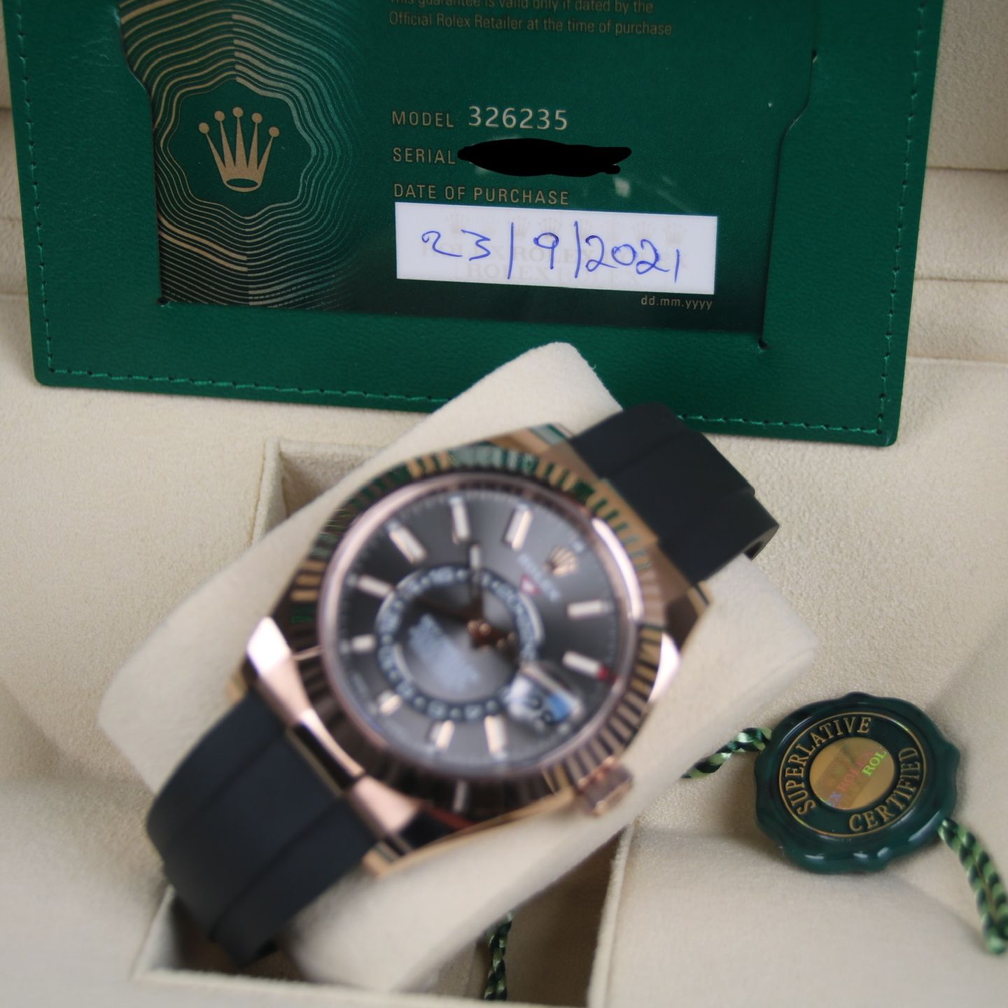 Rolex Sky-Dweller 326235 (2021) - Grey dial 42 mm Rose Gold case (7/7)