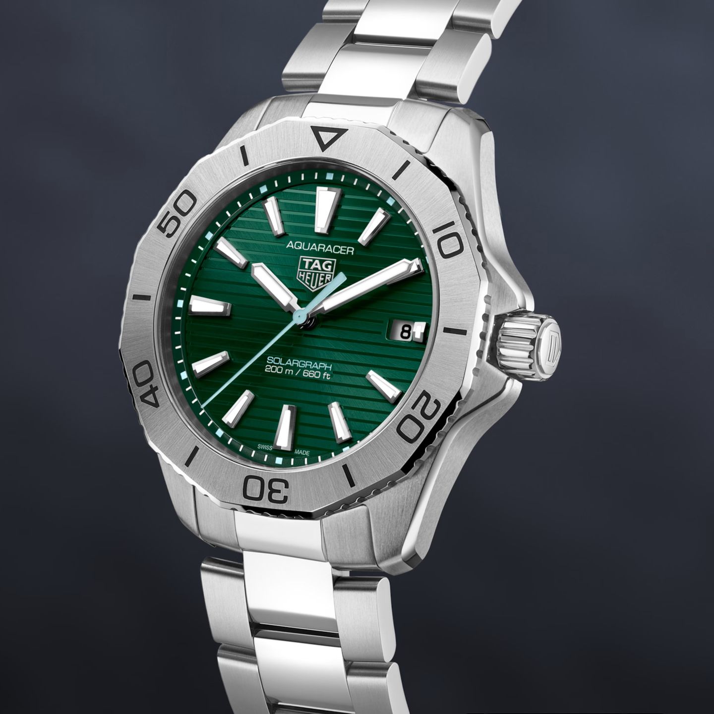 TAG Heuer Aquaracer WBP1115.BA0000 (2025) - Green dial 40 mm Steel case (6/6)