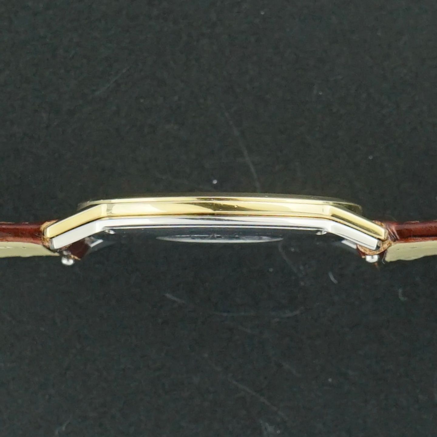 Omega De Ville 195.0048 (1986) - White dial 33 mm Gold/Steel case (5/8)