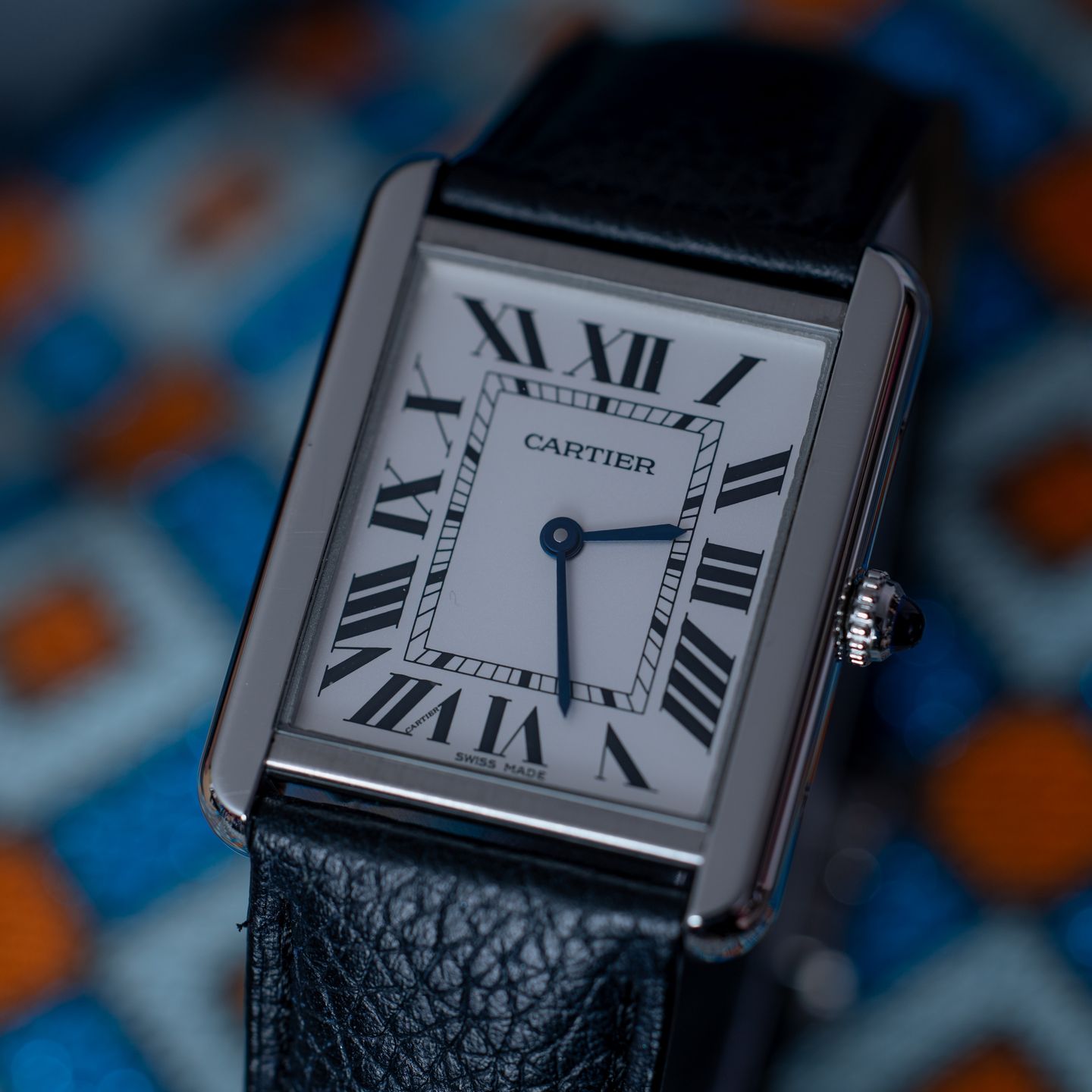 Cartier Tank Solo WSTA0028 (2021) - Geel wijzerplaat 35mm Staal (4/7)