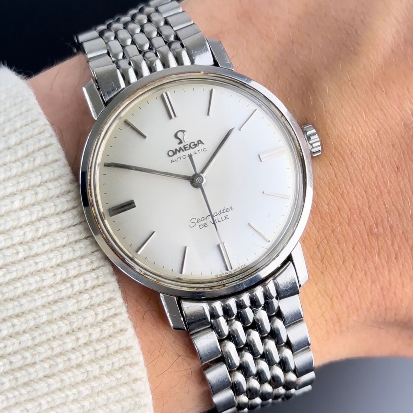 Omega Seamaster 14905 (1963) - Wit wijzerplaat 34mm Staal (2/8)