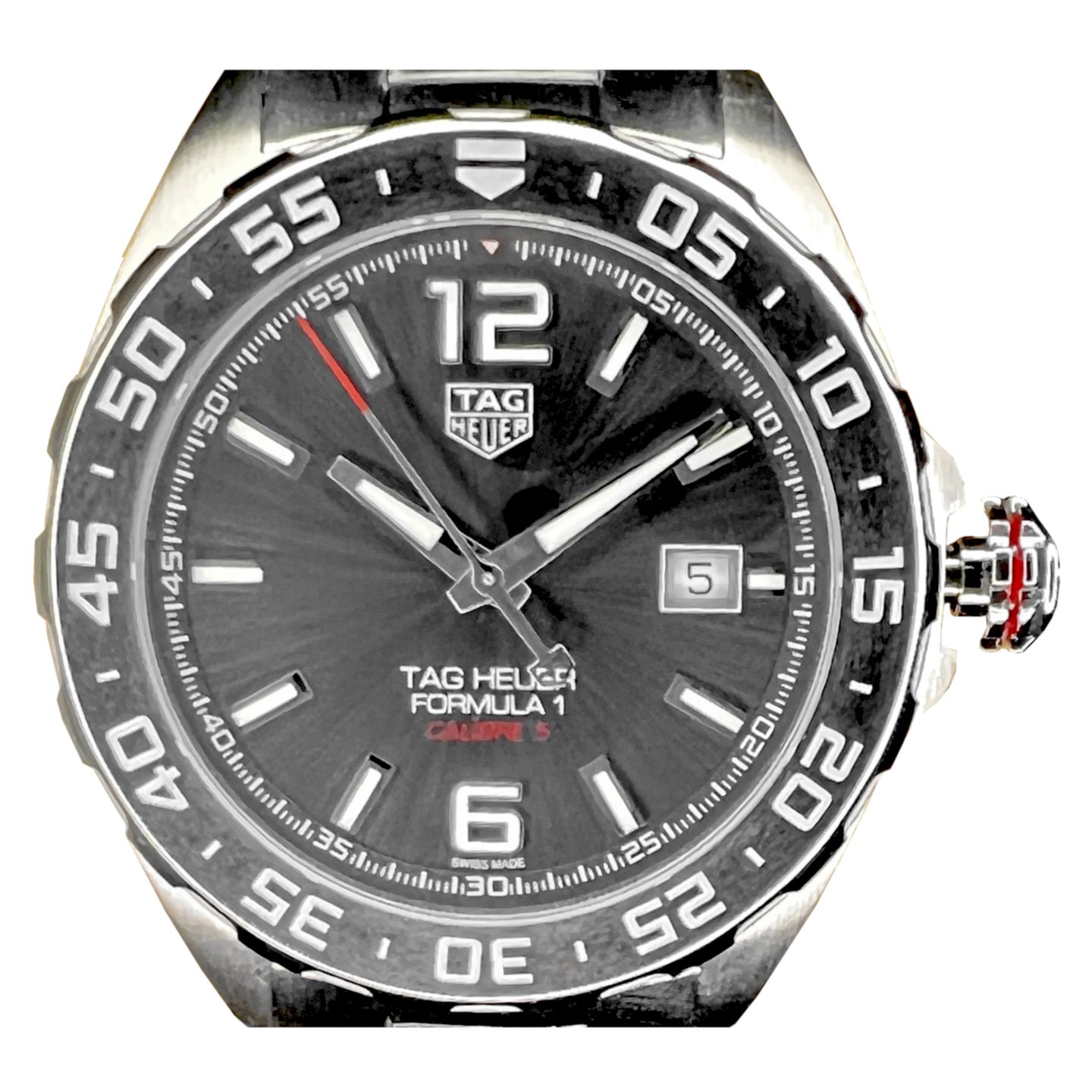 TAG Heuer Formula 1 Calibre 5 WAZ2011.BA0842 (2024) - Grijs wijzerplaat 43mm Staal (1/8)