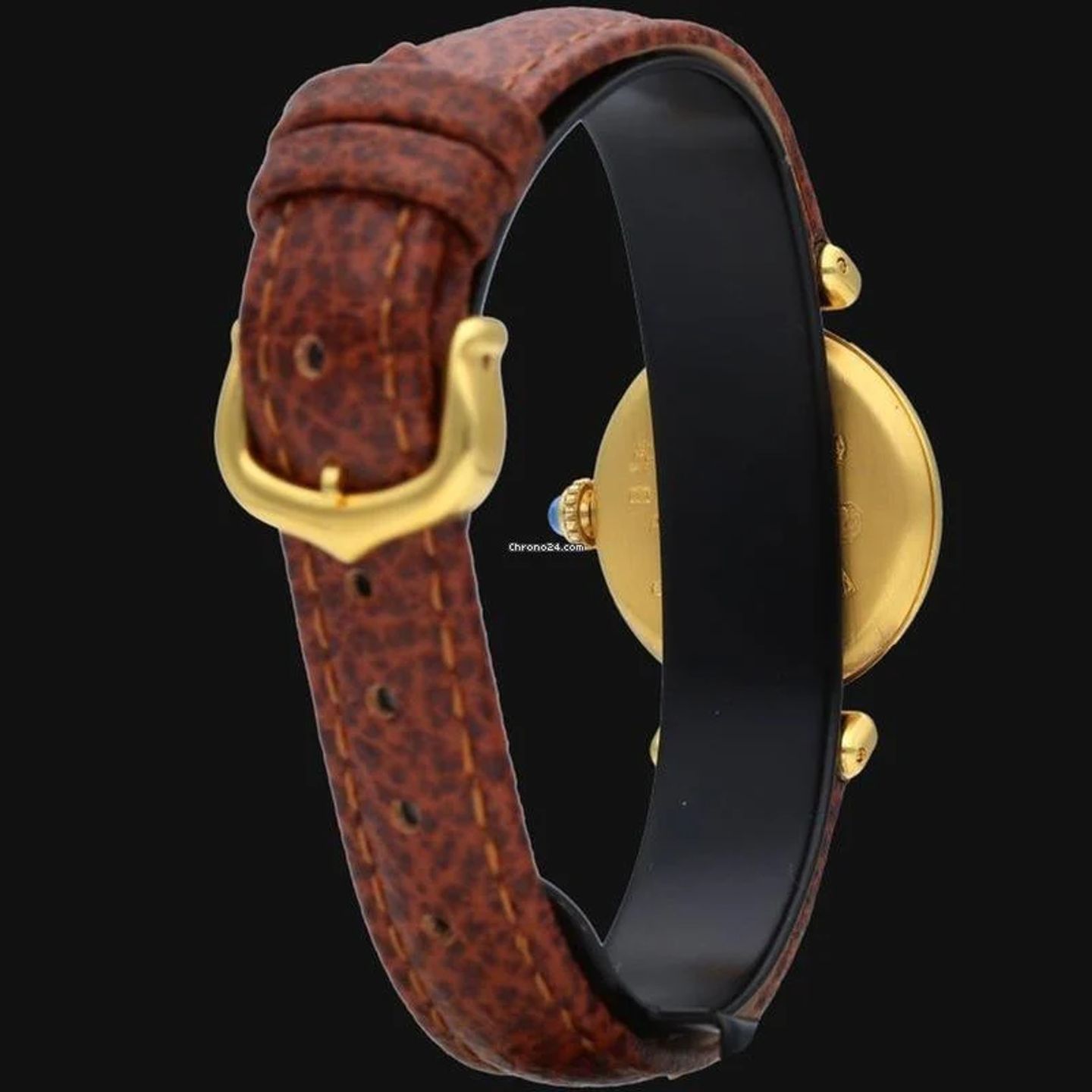 Cartier Tank Vermeil 590002 (1992) - Black dial 24 mm Silver case (8/8)