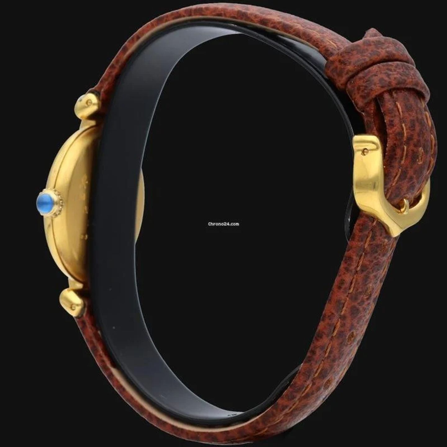 Cartier Tank Vermeil 590002 (1992) - Black dial 24 mm Silver case (6/8)