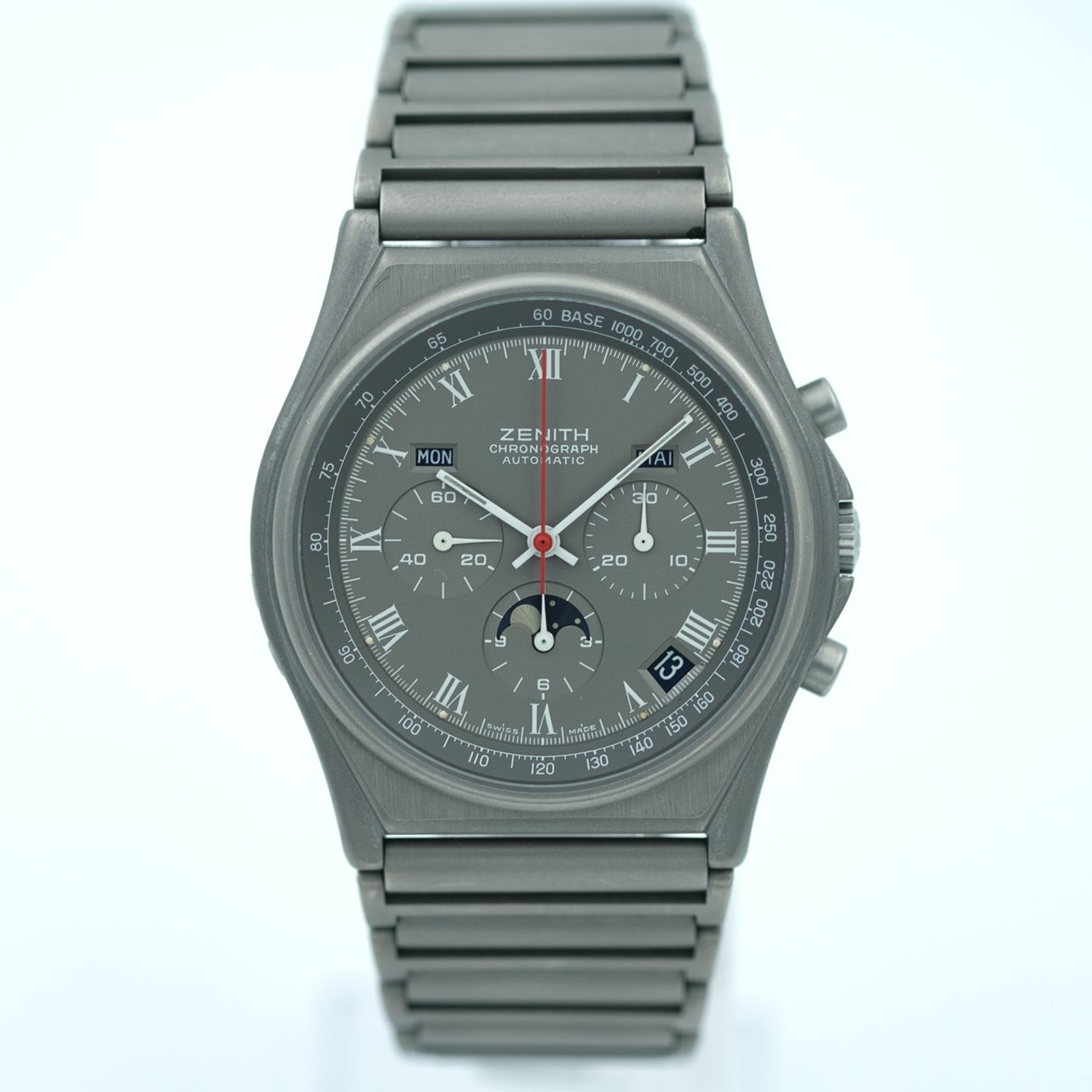 Zenith Port Royal 95.0100.418 (1988) - Grey dial 41 mm Titanium case (4/8)