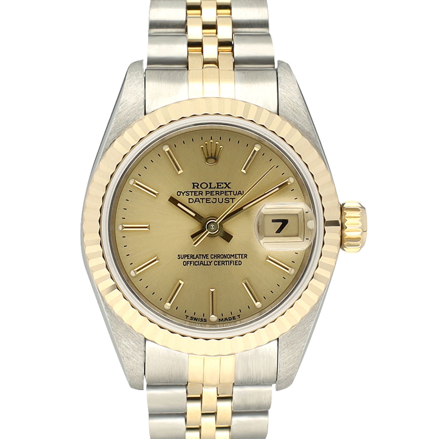 Rolex Lady-Datejust 69173 (1997) - Champagne dial 26 mm Gold/Steel case (2/8)