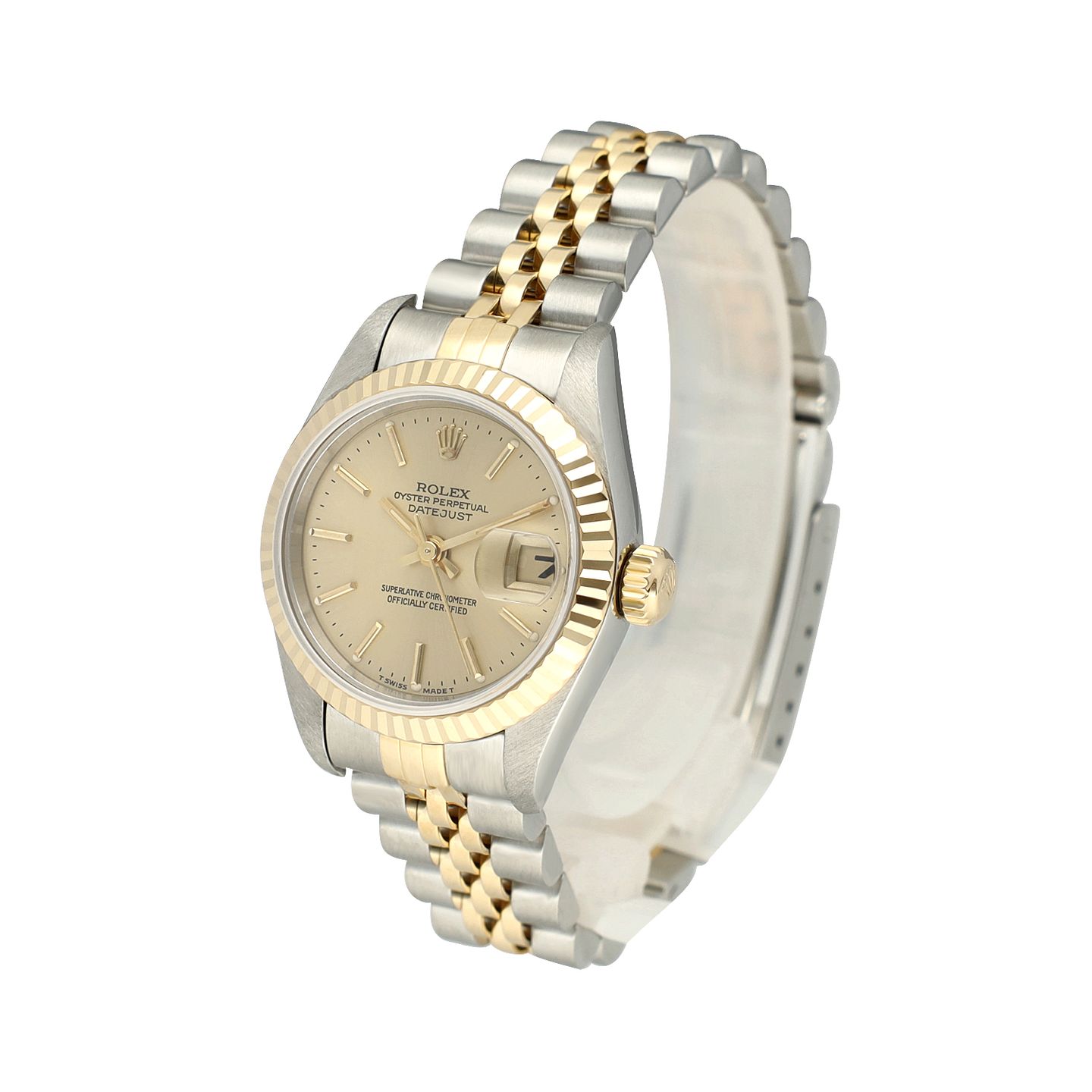 Rolex Lady-Datejust 69173 (1997) - Champagne wijzerplaat 26mm Goud/Staal (5/8)