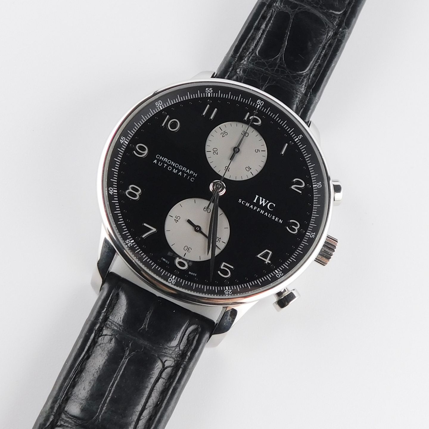 IWC Portuguese Chronograph IW371404 (2006) - Black dial 41 mm Steel case (1/5)