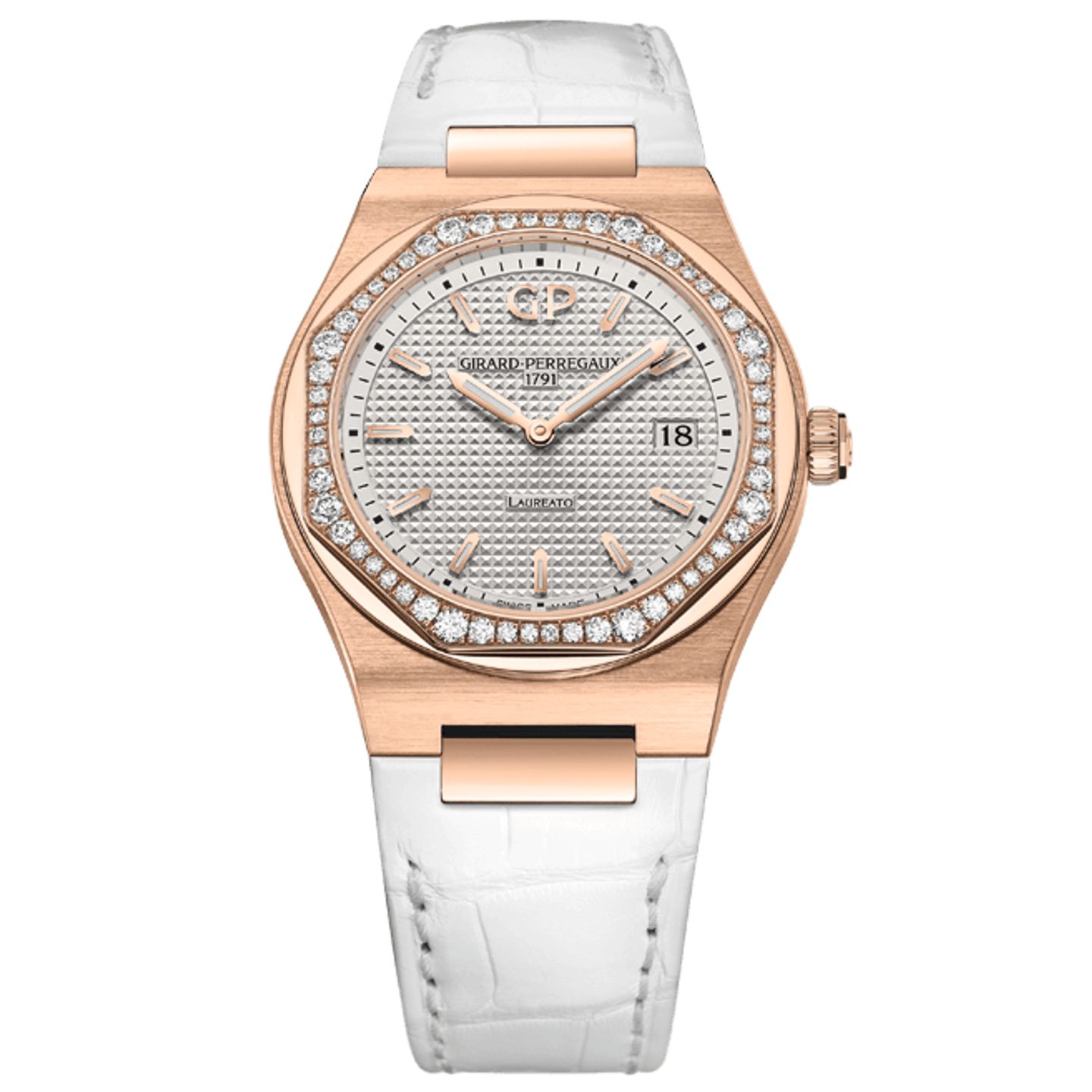 Girard-Perregaux Laureato 80189D52A132-CB6A (2022) - Silver dial 34 mm Rose Gold case (1/1)
