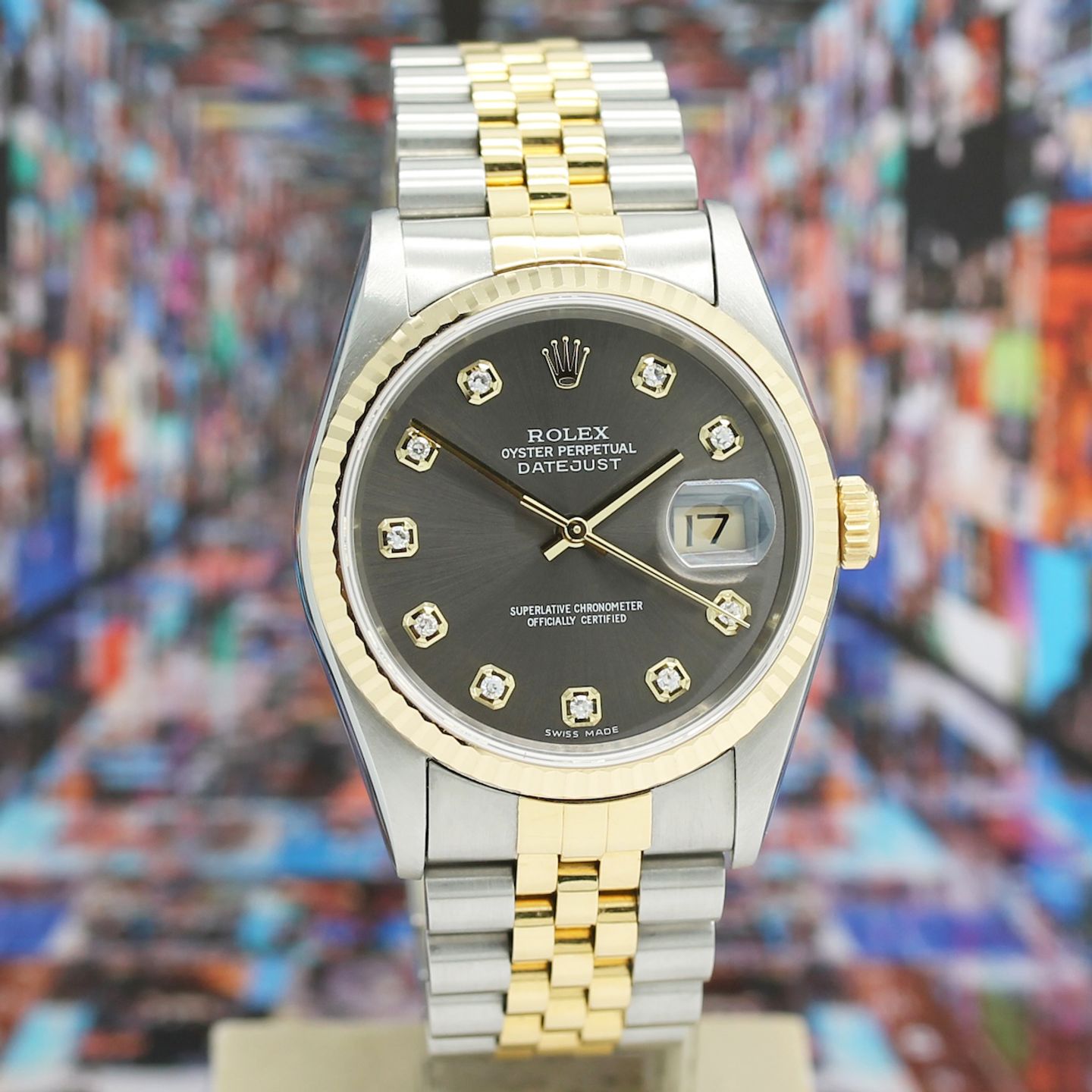 Rolex Datejust 36 16233 (1997) - Grijs wijzerplaat 36mm Goud/Staal (6/8)