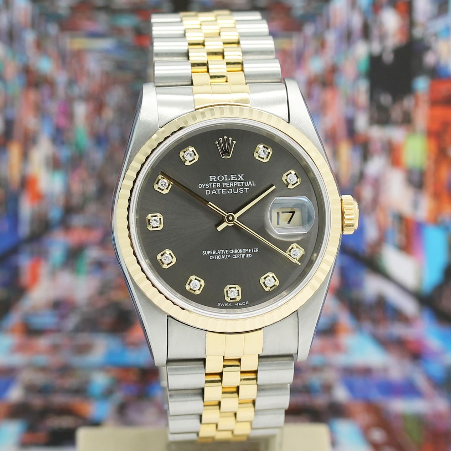 Rolex Datejust 36 16233 (1997) - Grijs wijzerplaat 36mm Goud/Staal (7/8)