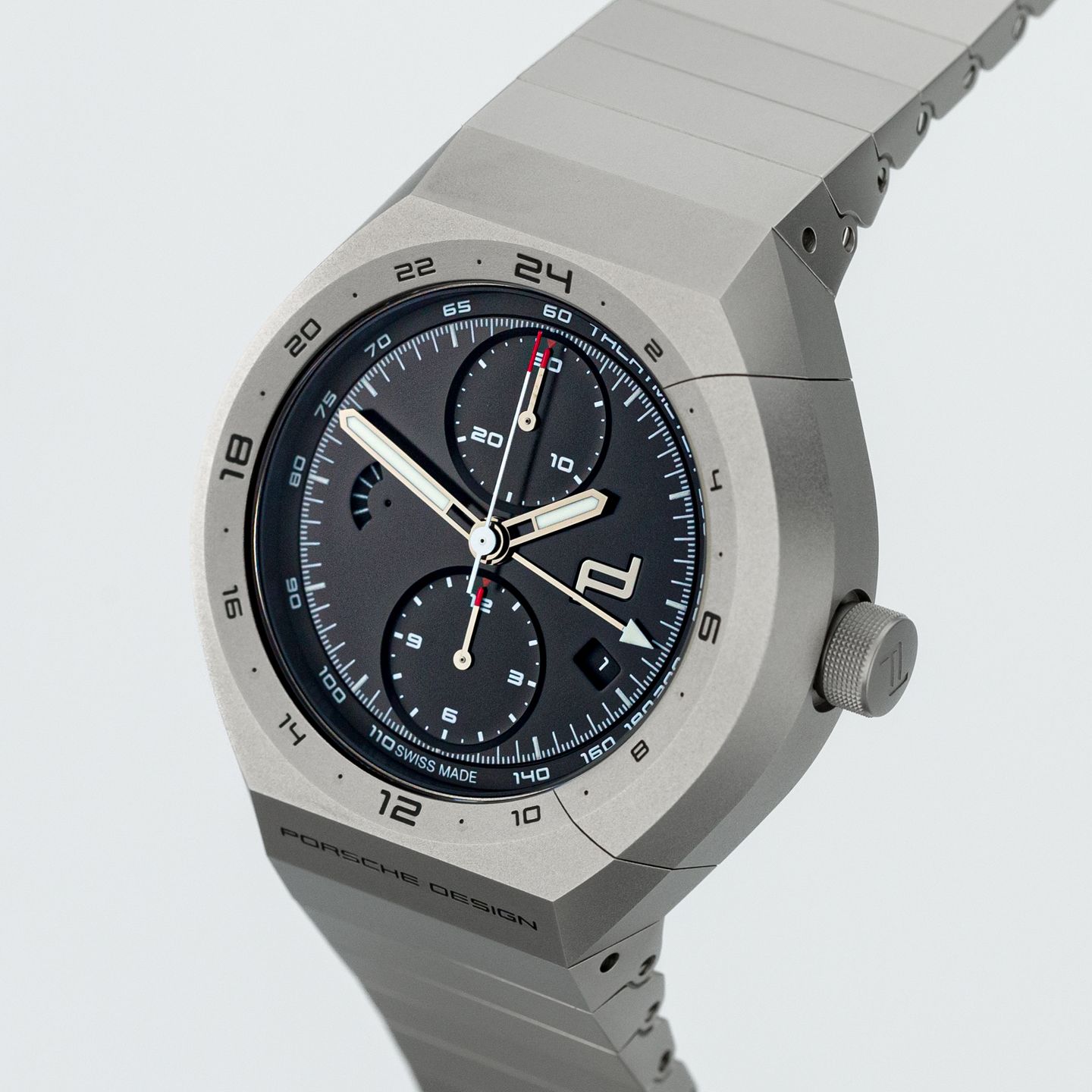 Porsche Design Monobloc Actuator 6030.602001.025 (2022) - Zwart wijzerplaat 45mm Titanium (3/8)