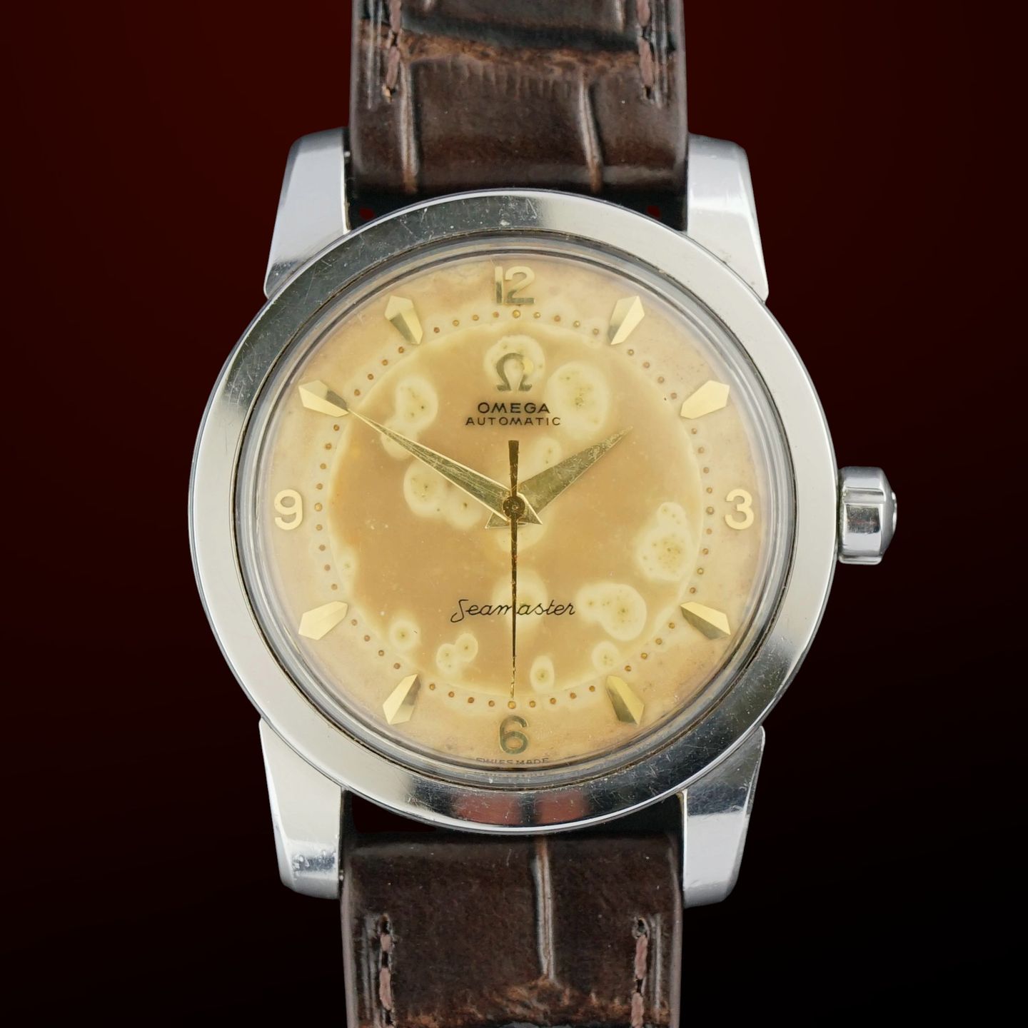 Omega Seamaster 2577 (1952) - Champagne dial 34 mm Steel case (1/8)