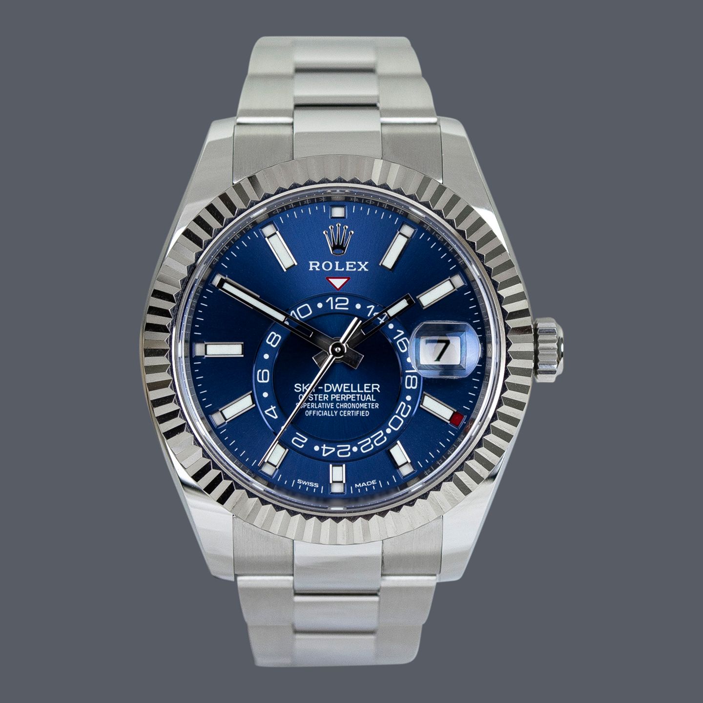 Rolex Sky-Dweller 326934 (2018) - Blauw wijzerplaat 42mm Staal (1/1)