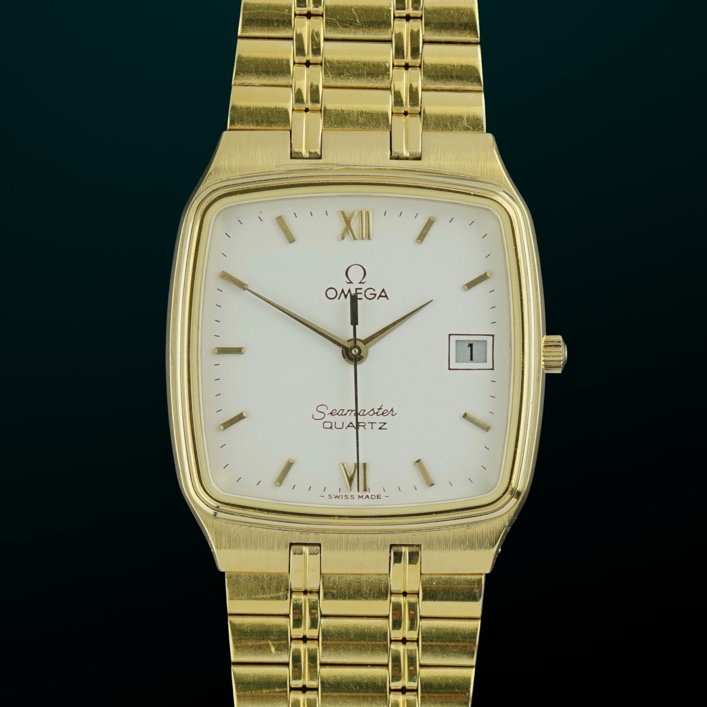 Omega Seamaster 196.0241 (1982) - White dial 30 mm Gold/Steel case (1/8)