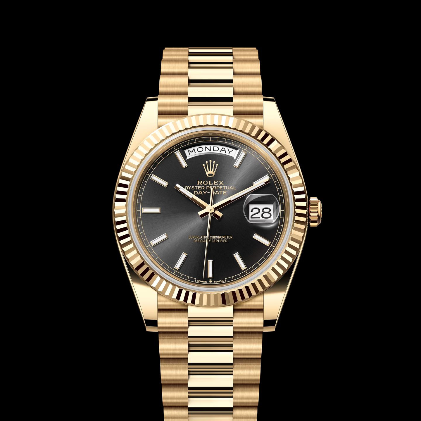 Rolex Day-Date 40 228238 (2023) - Black dial 40 mm Yellow Gold case (1/1)