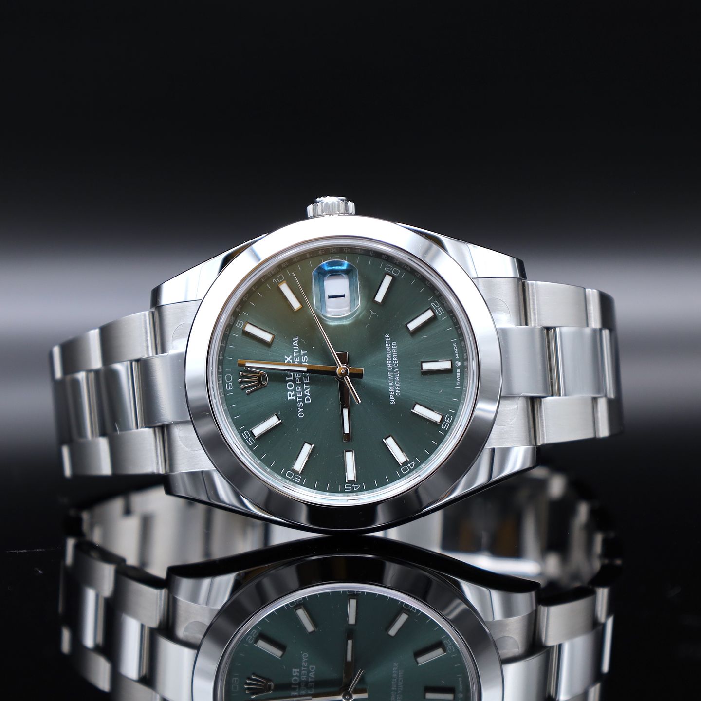 Rolex Datejust 41 126300 (2023) - Groen wijzerplaat 41mm Staal (1/7)