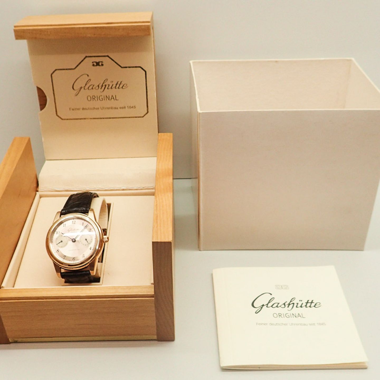 Glashütte Original Unknown 49-02-03-01-04 (1998) - Zilver wijzerplaat 39mm Roségoud (2/8)