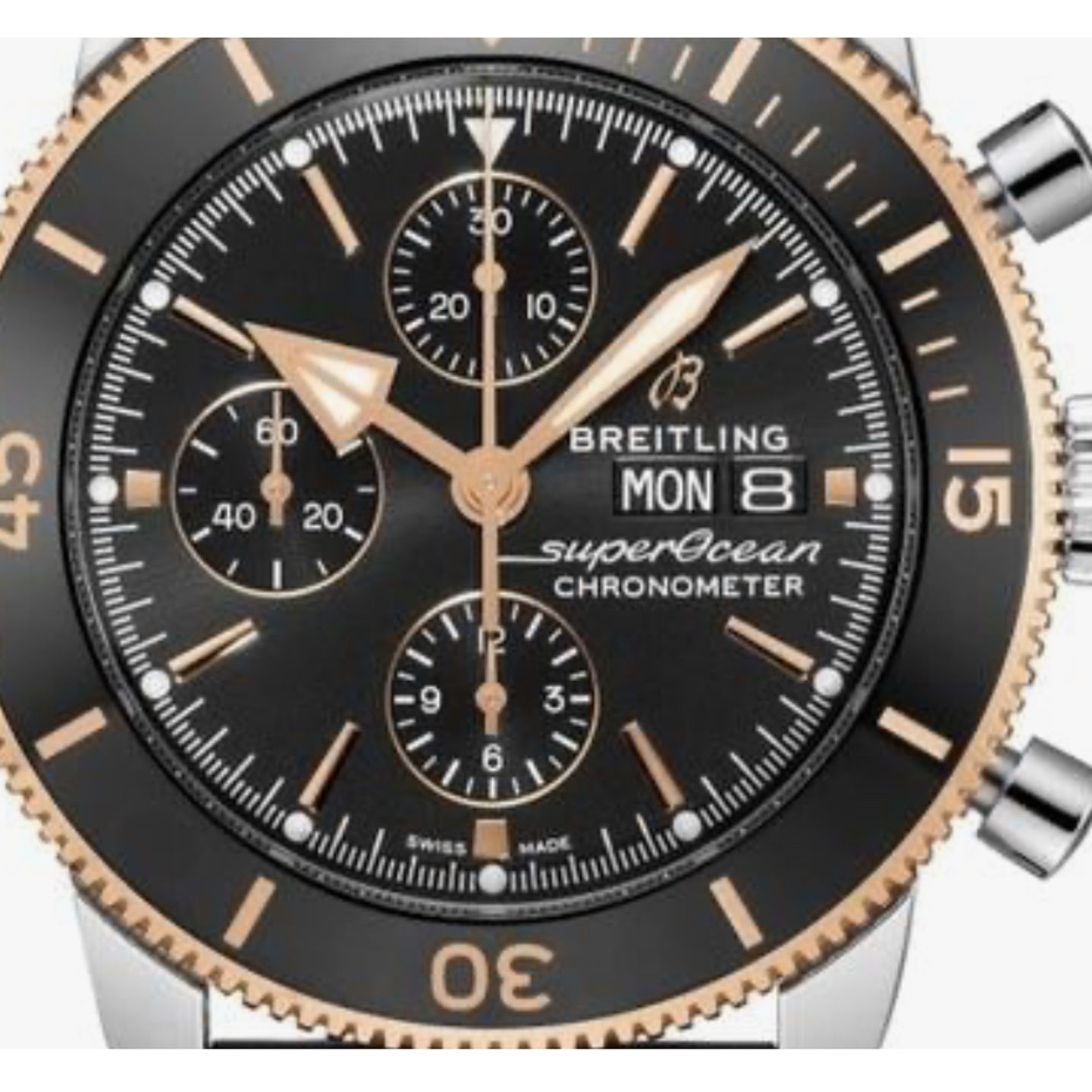 Breitling Superocean Heritage II Chronograph U13313121B1S1 (2024) - Zwart wijzerplaat 44mm Goud/Staal (1/1)