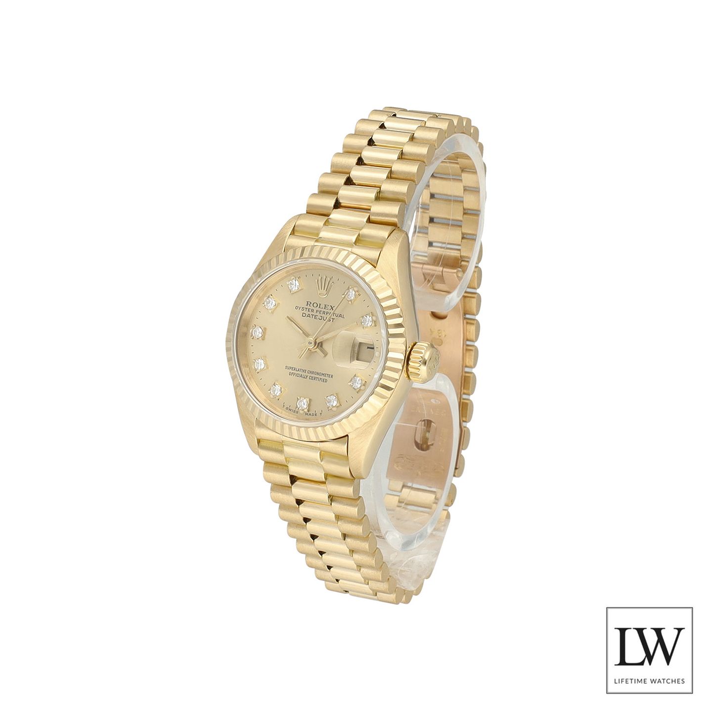 Rolex Lady-Datejust 69178 (1985) - Champagne dial 26 mm Yellow Gold case (4/8)