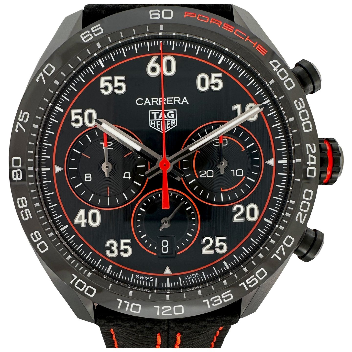 TAG Heuer Carrera Porsche Chronograph Special Edition CBN2A1M.FC6526 (2023) - Zwart wijzerplaat 44mm Keramiek (1/7)