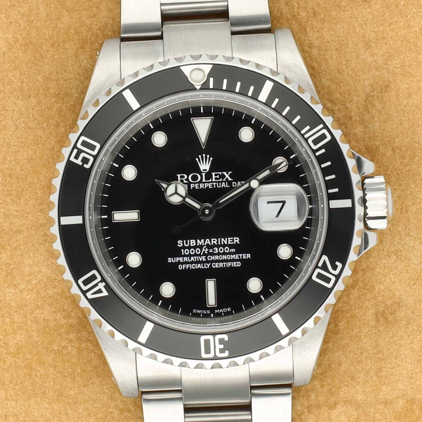 Rolex Submariner Date 16610 (2000) - Zwart wijzerplaat 40mm Staal (1/8)